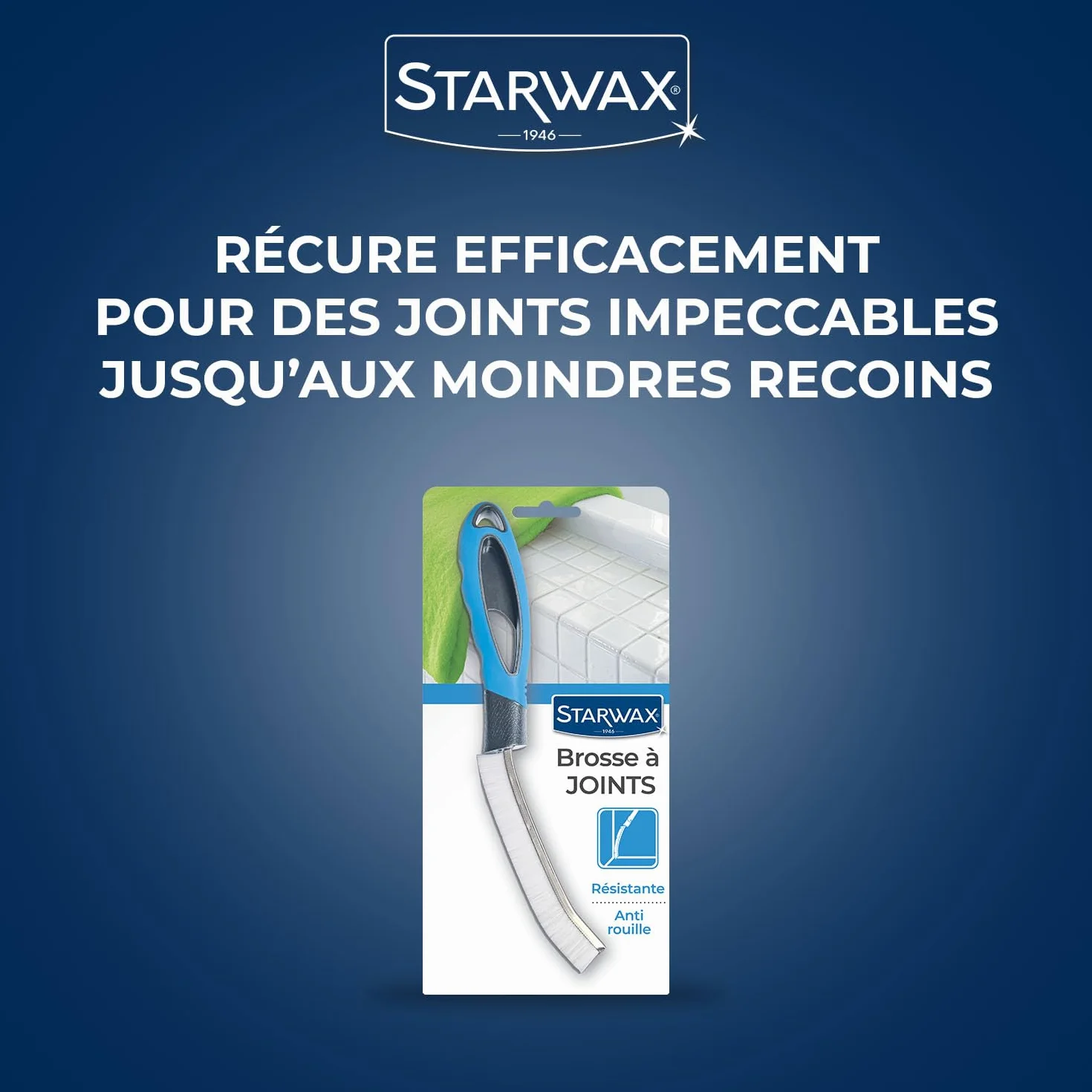 STARWAX Brosse à Joints Anti-Rouille Poignée Ergonomique Tête étroite