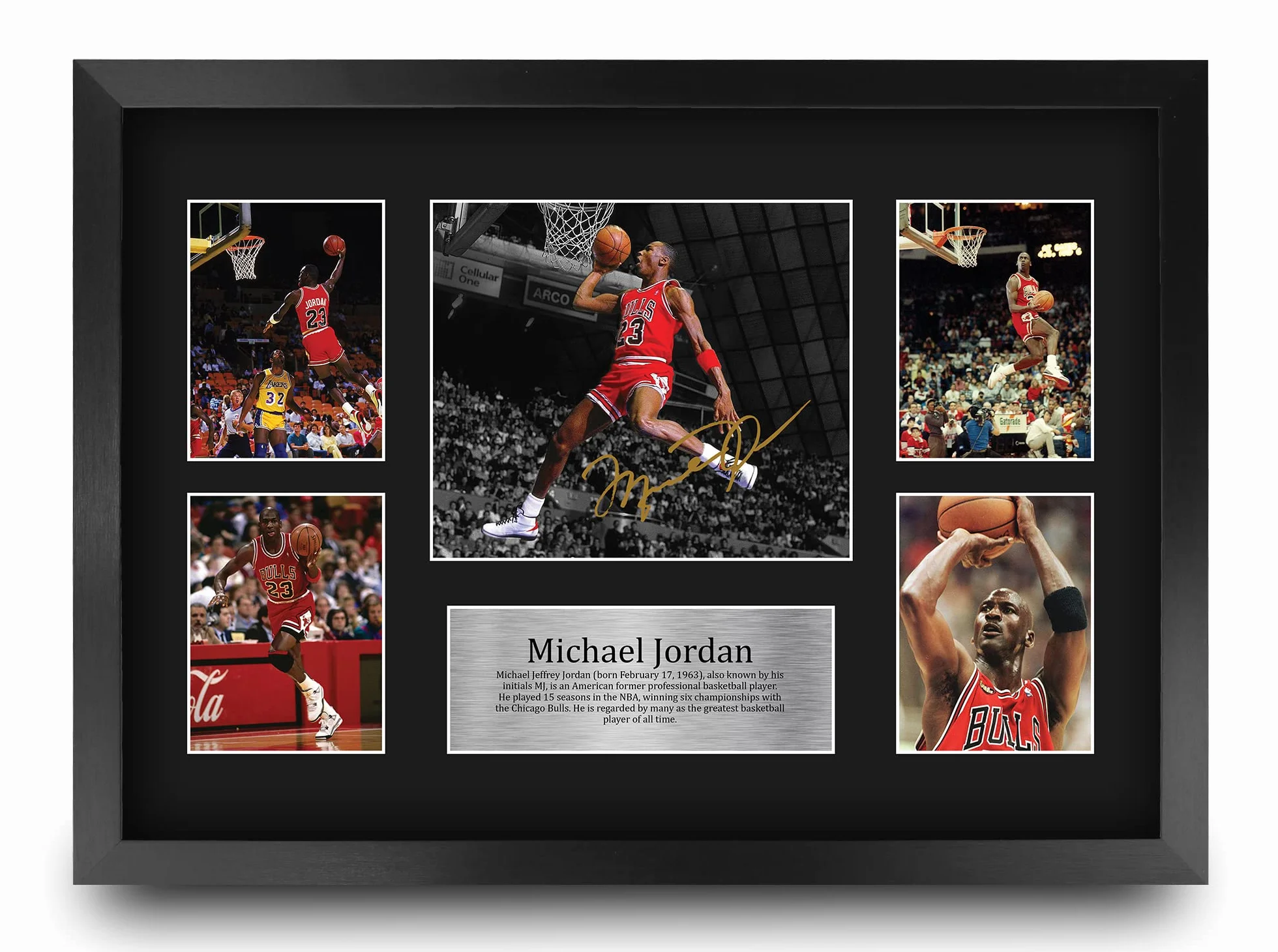 Michael Jordan Chicago Bulls Photo Autographe Signée A3 Encadré Cadeaux Basket-ball