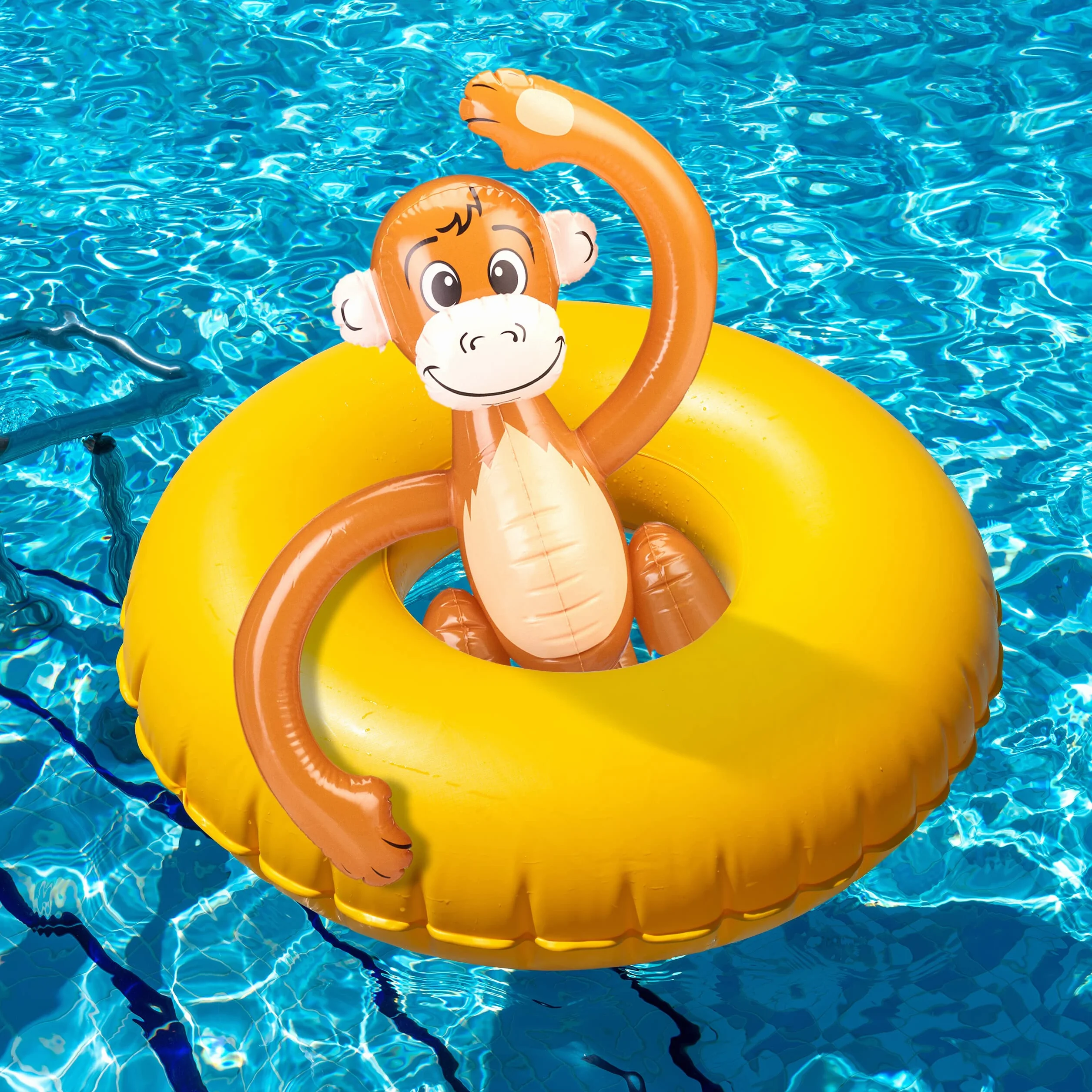 Relaxdays Singe Gonflable Lot de 2, Accessoire Décoratif Anniversaire Carnaval Piscine, Marron