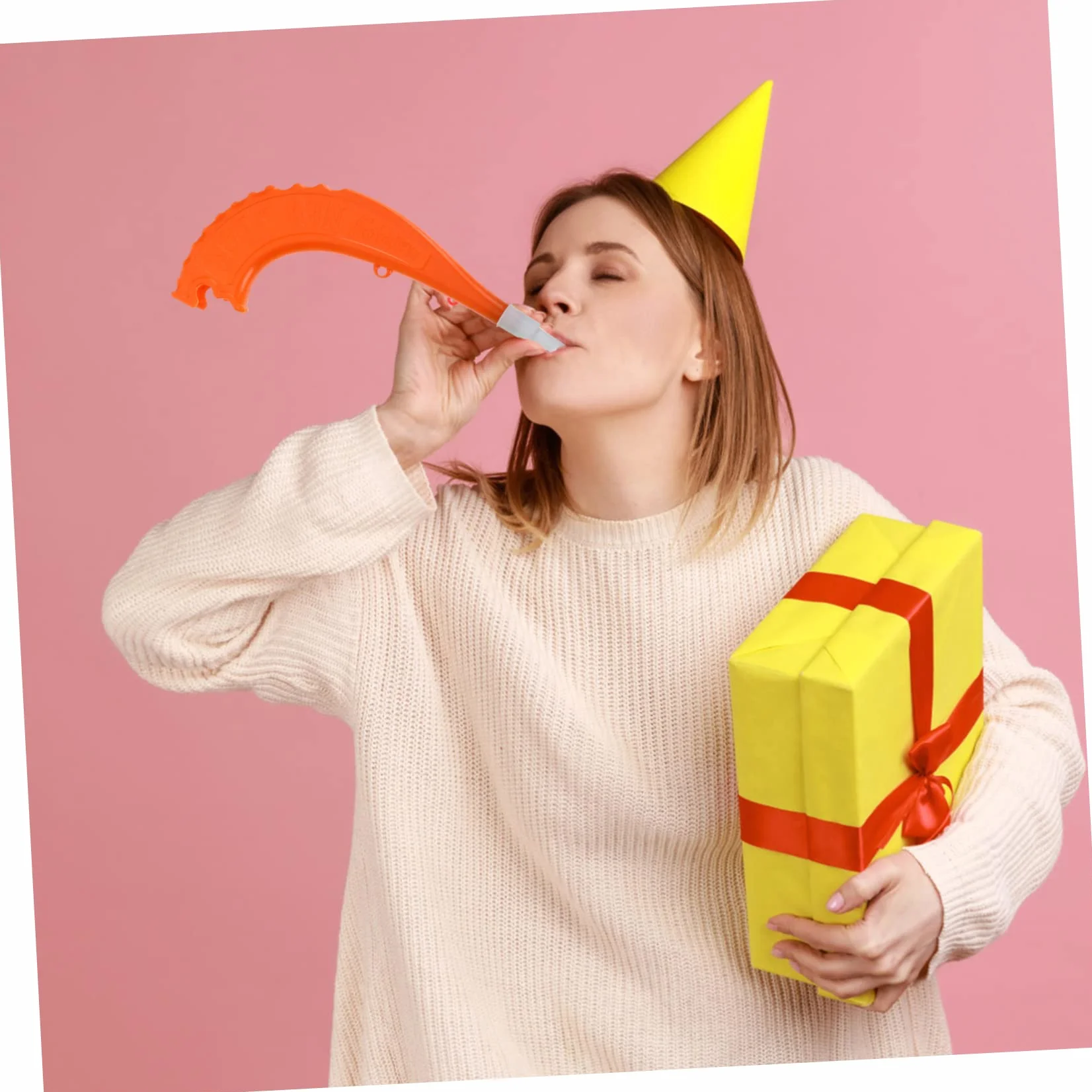Toyvian 4 Pièces Corne Courbée Chofar Trompette Sifflet Plastique pour Enfants Fête