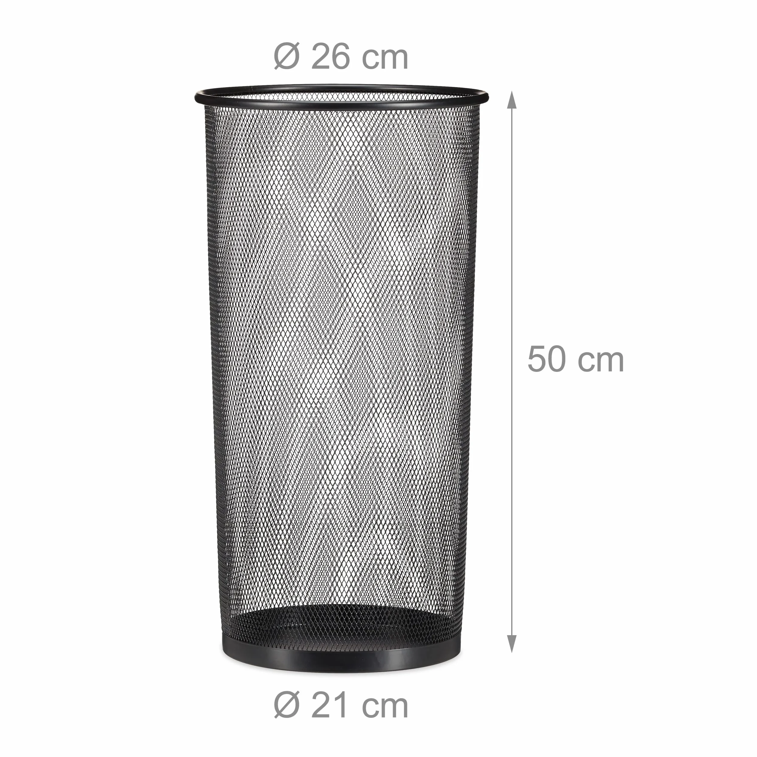 Relaxdays Porte-parapluie métal Ø 26 cm 50 cm noir