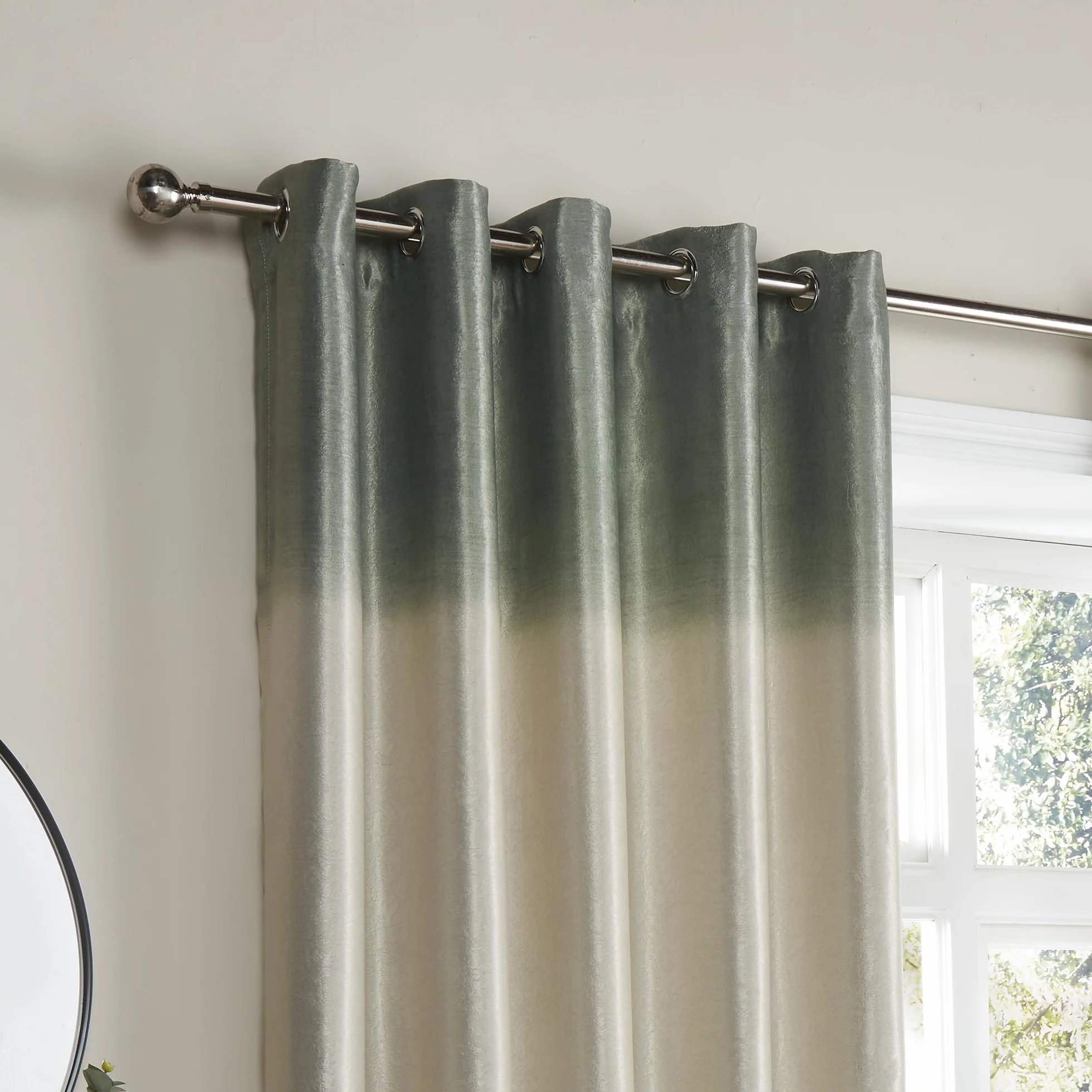 Rideaux Verts ombrés 229 x 229 cm Fusion Lot de 2 à œillets pour Chambre Salon