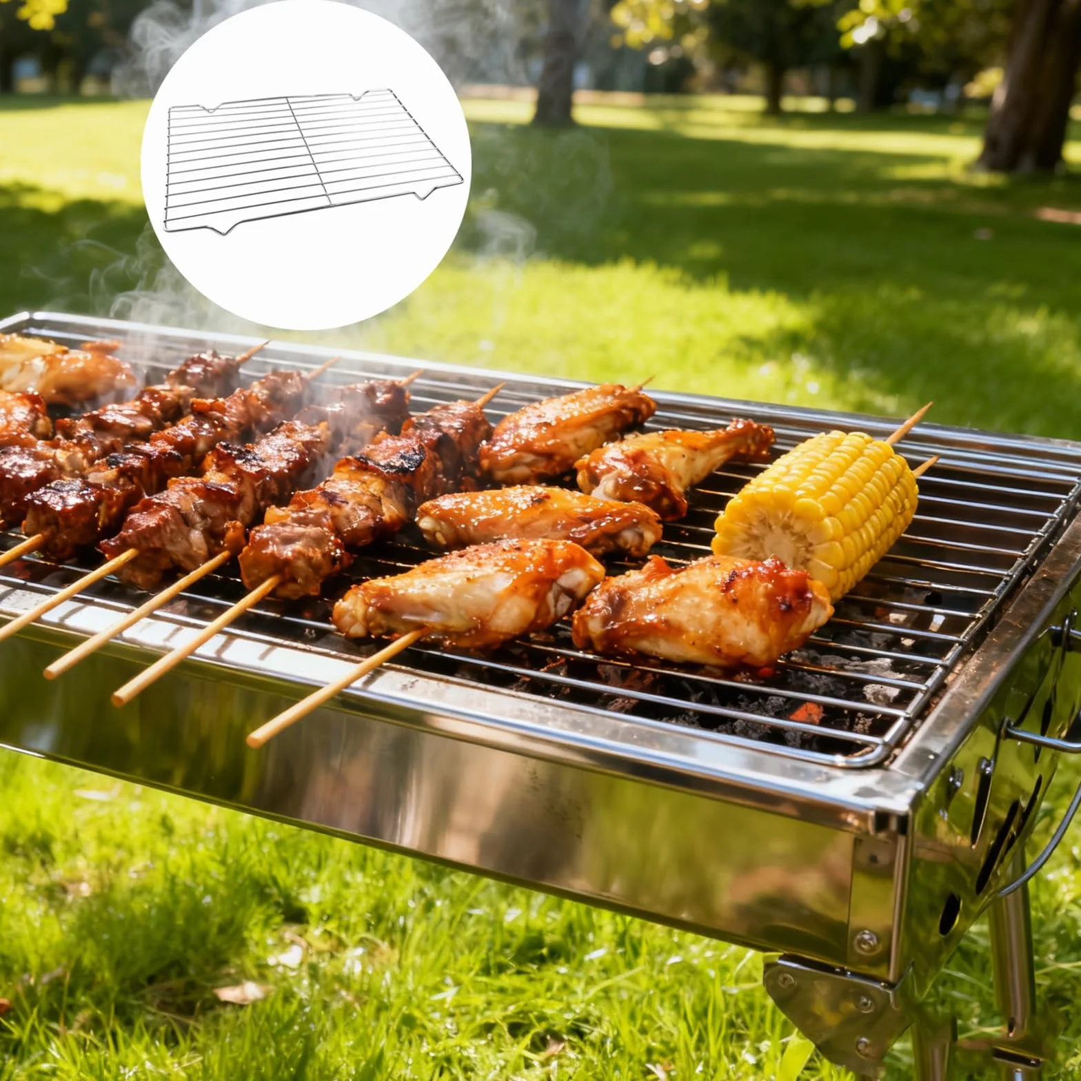Grille Four Universelle en Acier Inoxydable 31x21x1.8cm Refroidissement Cuisson Patisserie