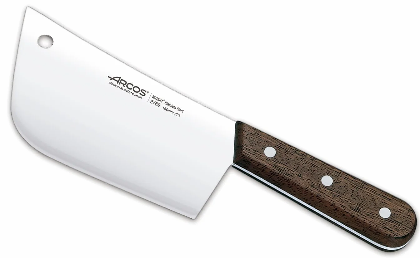 Arcos Séries Atlantico Couperet Lame Acier Inoxydable Nitrum 160 mm 310 GR Manche Jatoba Bois Brun