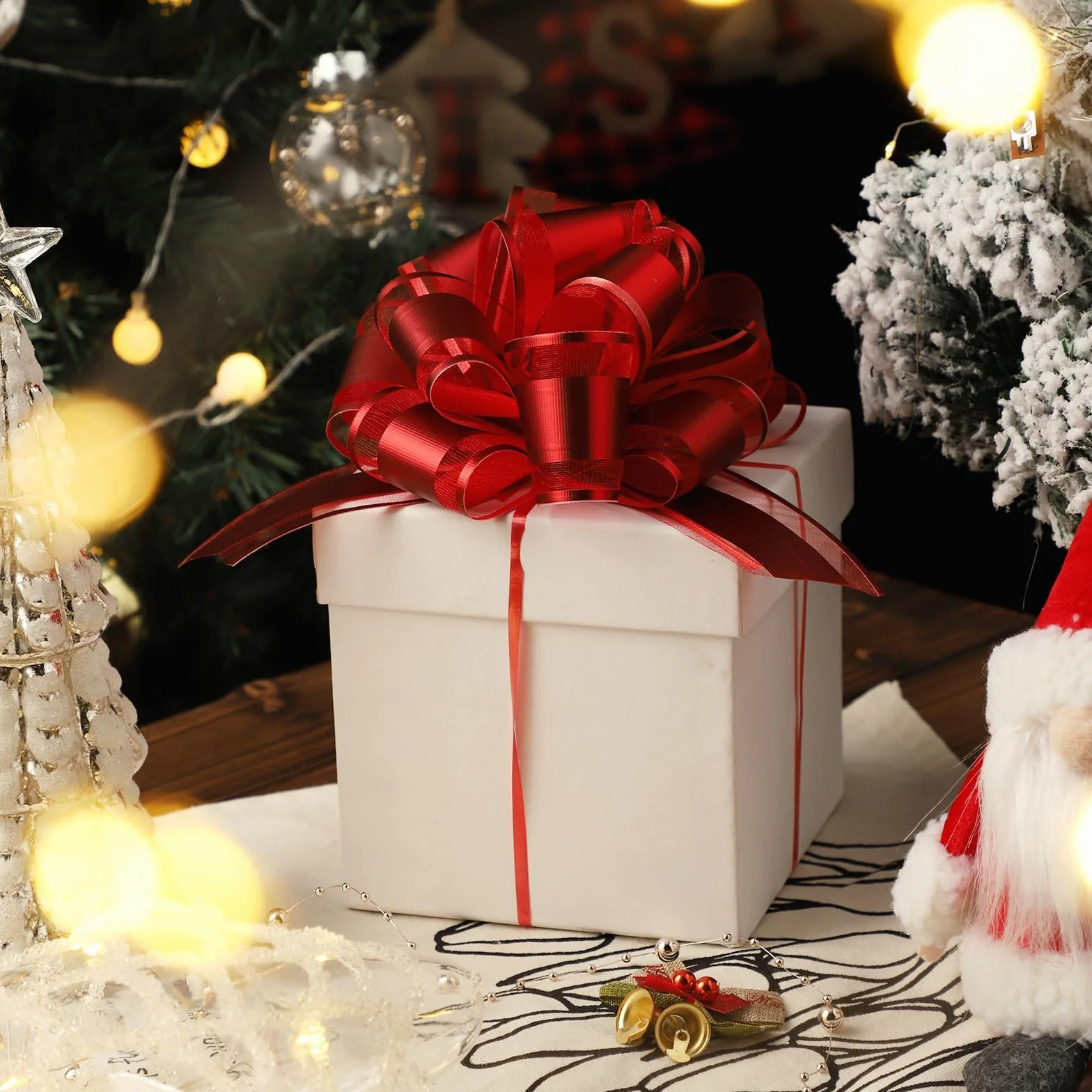 Noeuds Cadeau 15 cm Grands Décoratifs d'emballage Cadeau Rouge pour Mariage Anniversaire Noël