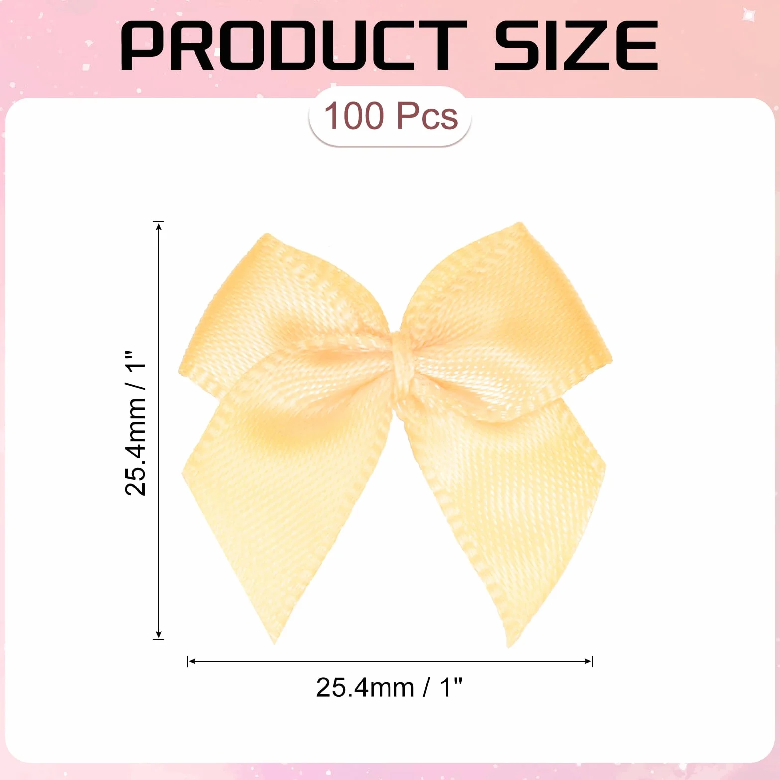 PATIKIL 2.54cm Mini Nœud en Ruban Satin Doré - Décoratif Bricolage DIY Artisanat Couture Mariage Fête Noël