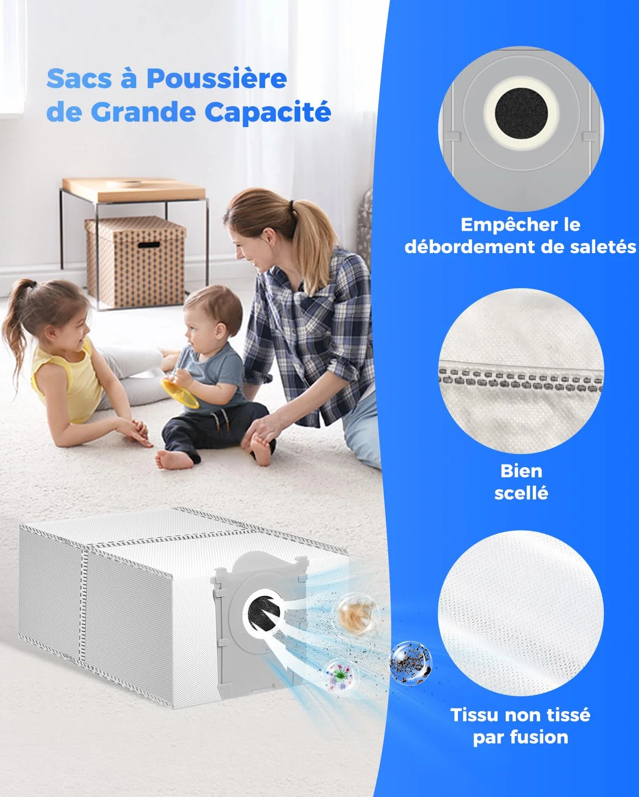 Accessoire Ecovacs Deebot T50 PRO OMNI Gen2 Aspirateur Brosse Principale Brosses Latérales Lingettes Filtres Sacs