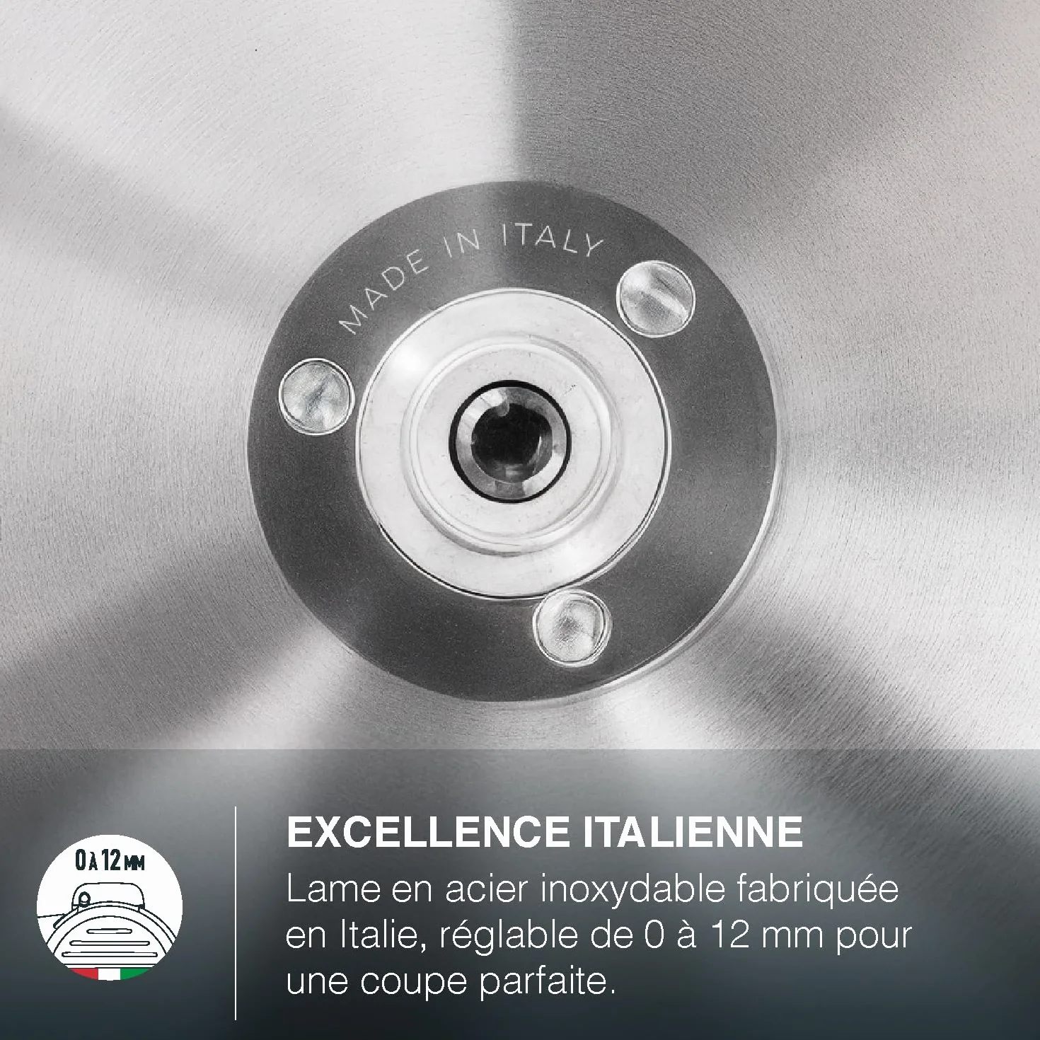 H.Koenig MSX254 Trancheuse électrique à jambon lame italienne 25 cm épaisseur 0-12 mm 282 rpm