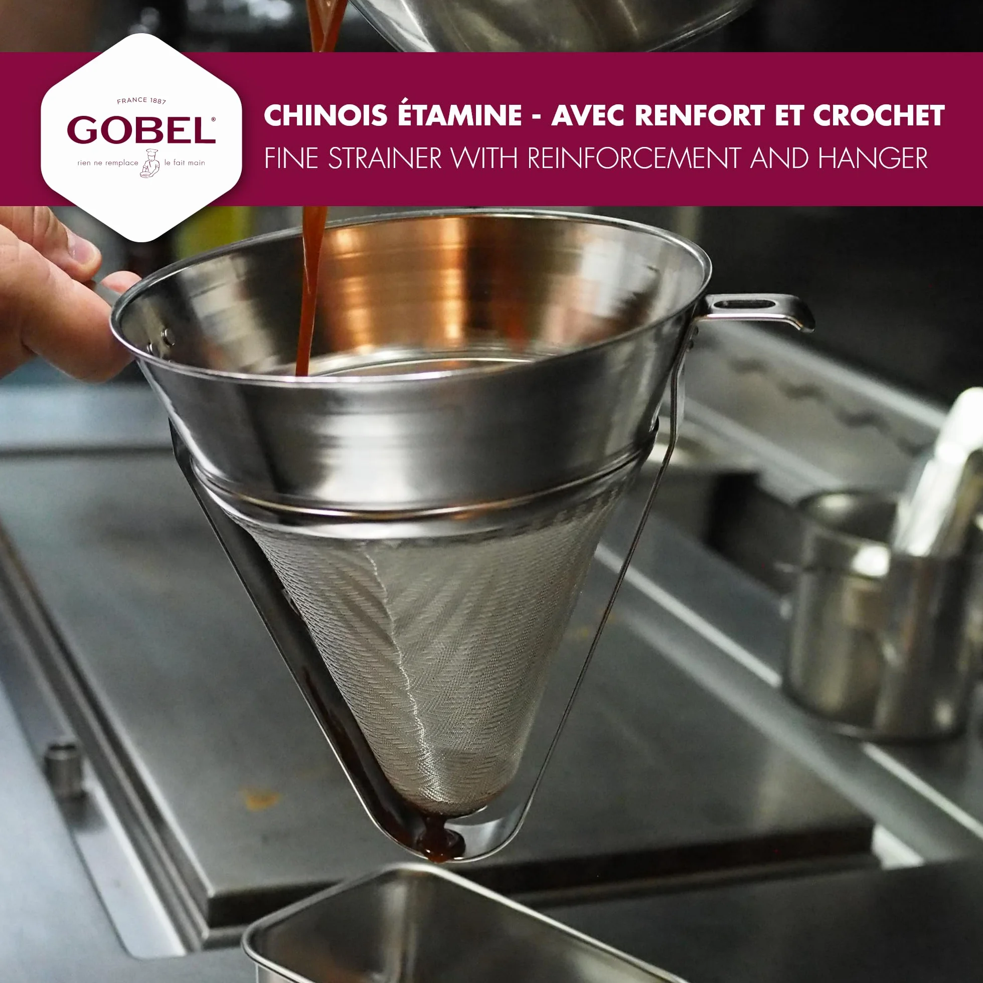 Tamis Chinois INOX Ø 20 cm Protection Renforcé Fabriqué en France