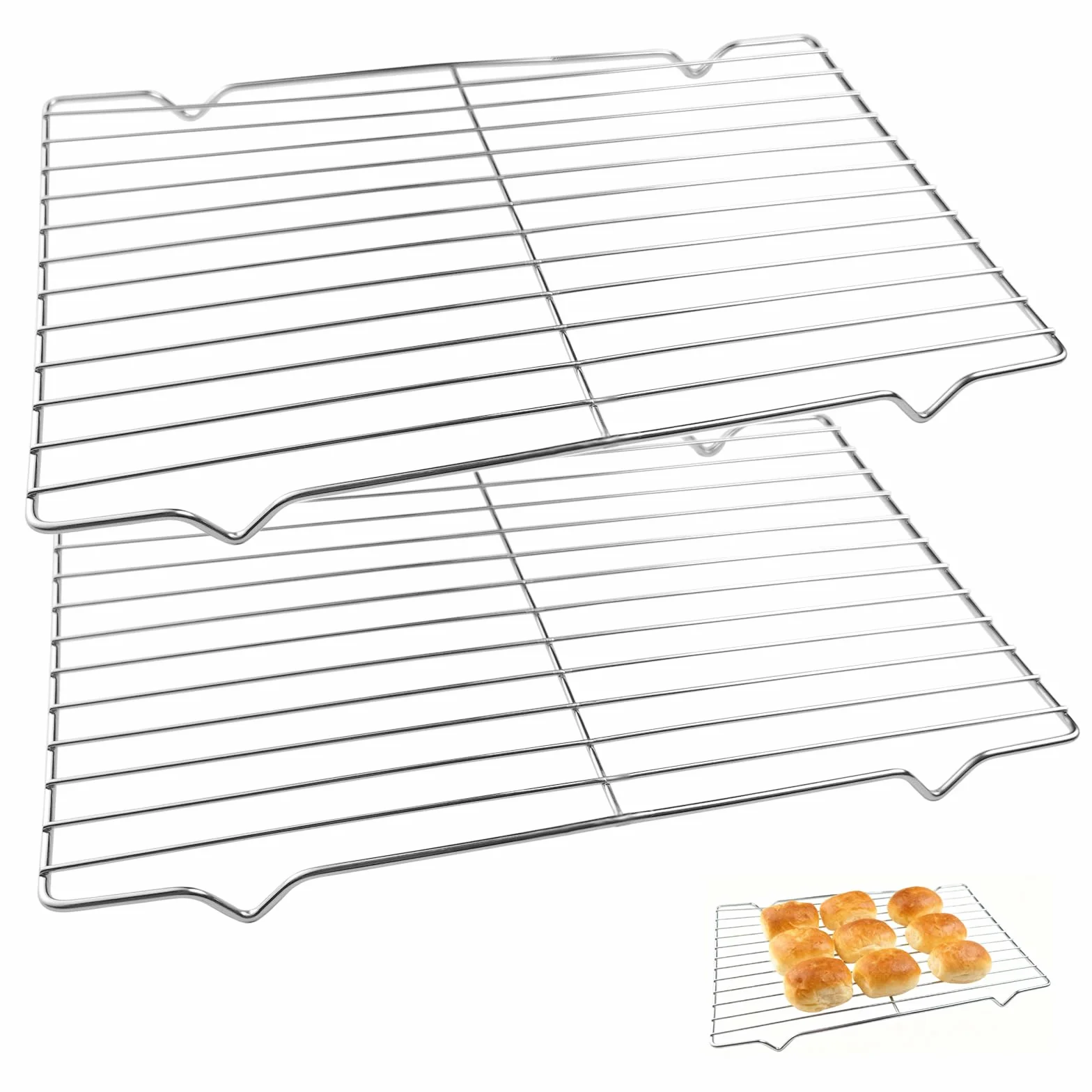 Grille Four Universelle en Acier Inoxydable 31x21x1.8cm Refroidissement Cuisson Patisserie