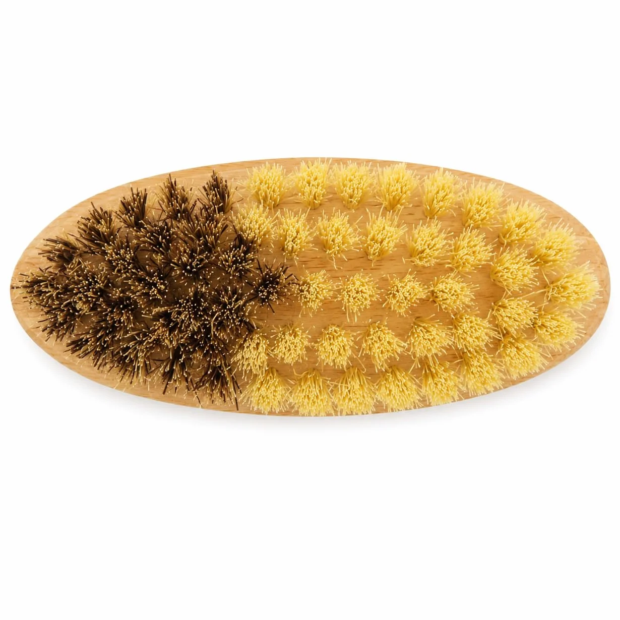 Teemando Brosse à légumes en bois de hêtre avec poils naturels 2 degrés de dureté