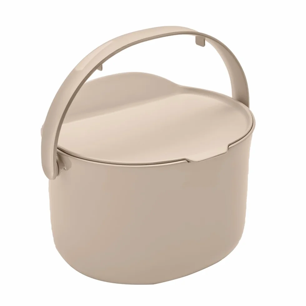 Skaza Organko Daily Poubelle à Compost 3,3L – Petite Poubelle de Cuisine avec Couvercle, Plastique Recyclé, Cappuccino