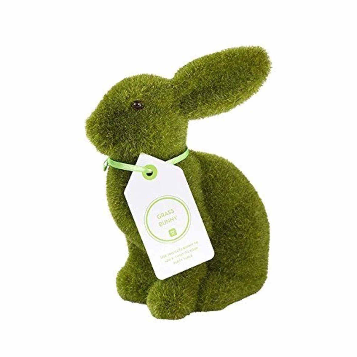 Figurine Lapin Pâques 15 cm Herbe Artificielle Mousse Décoration Table
