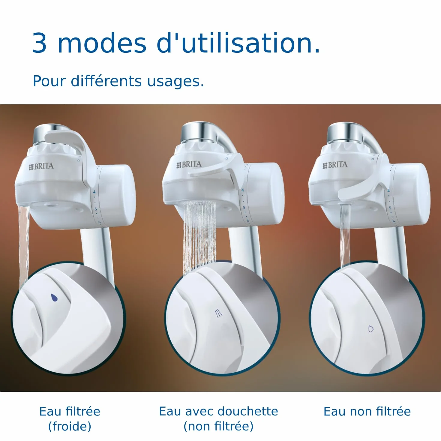 BRITA ON TAP V système de filtration sur robinet blanc avec 1 filtre à eau