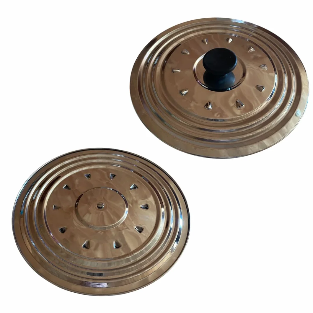 Couvercle de Cuisine en Acier Inoxydable 16-24 cm Anti Projection avec Poignée Ergonomique Argenté