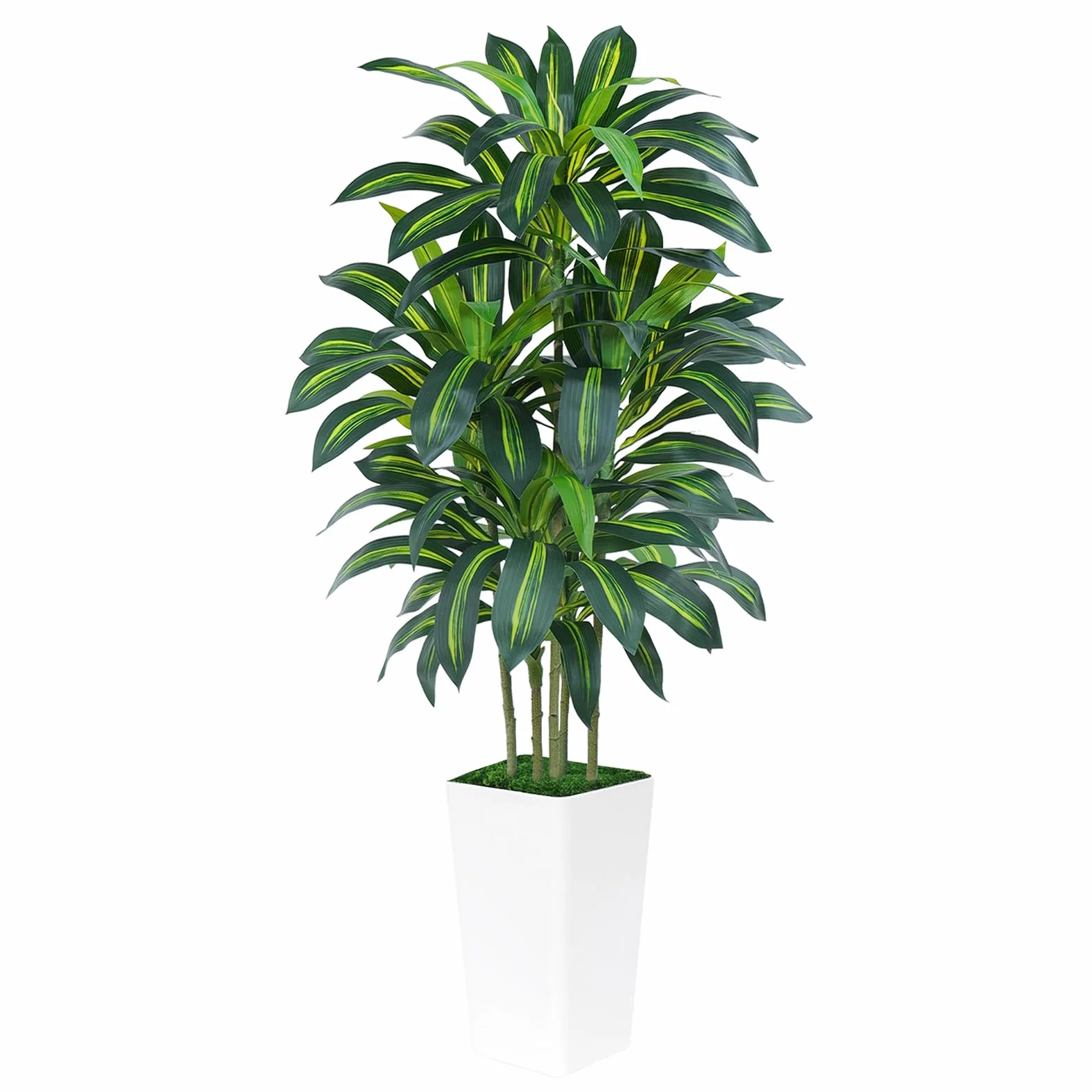 Palmier Artificiel 180cm Grande en Jardinière Blanche 108 Feuilles Arbre Décoration Intérieur
