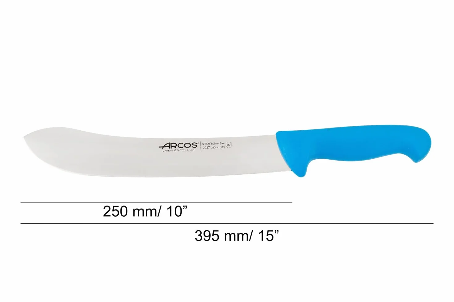 Arcos Couteau de Boucher Acier Inoxydable Nitrum Série 2900 Bleu