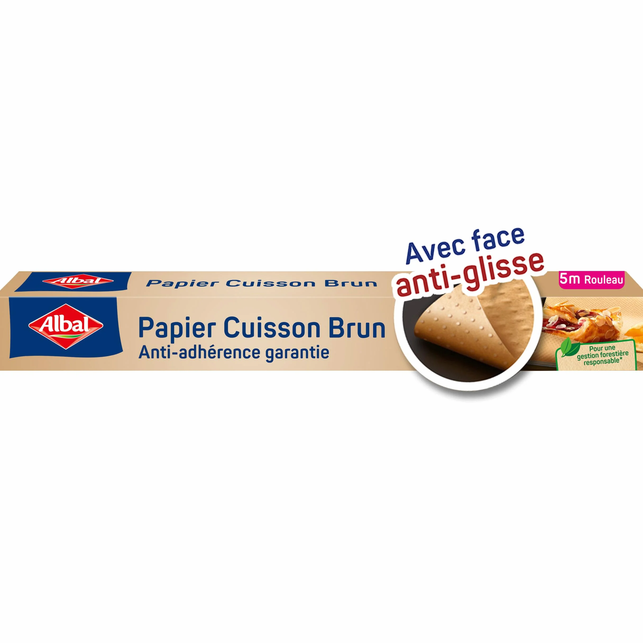Albal Papier Cuisson Brun 5m Anti-adhérent Anti-glisse Naturel