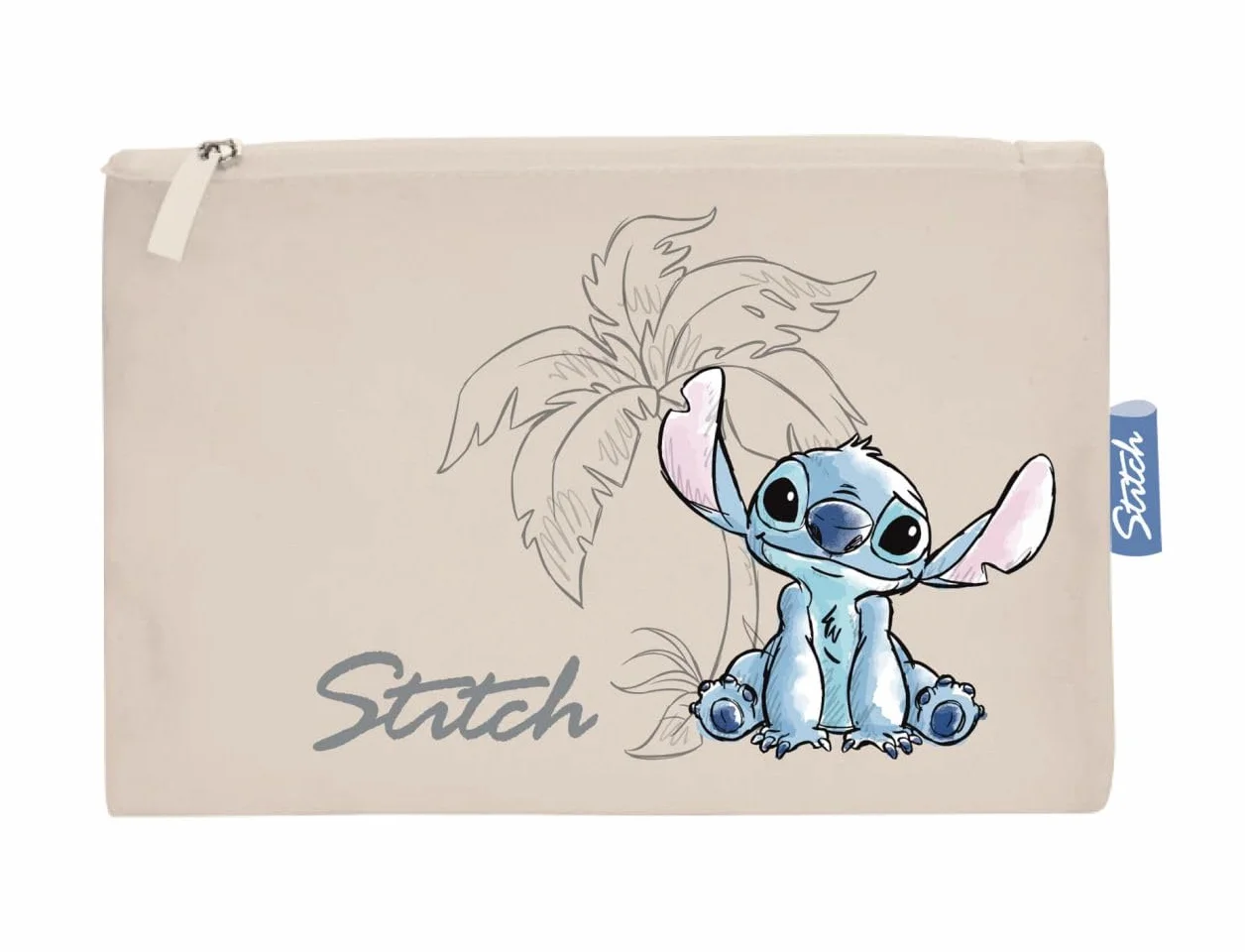 Sac Shopping Stitch Officiel Disney 37x41 cm Coton Polyester Trousse 22,5x16 cm