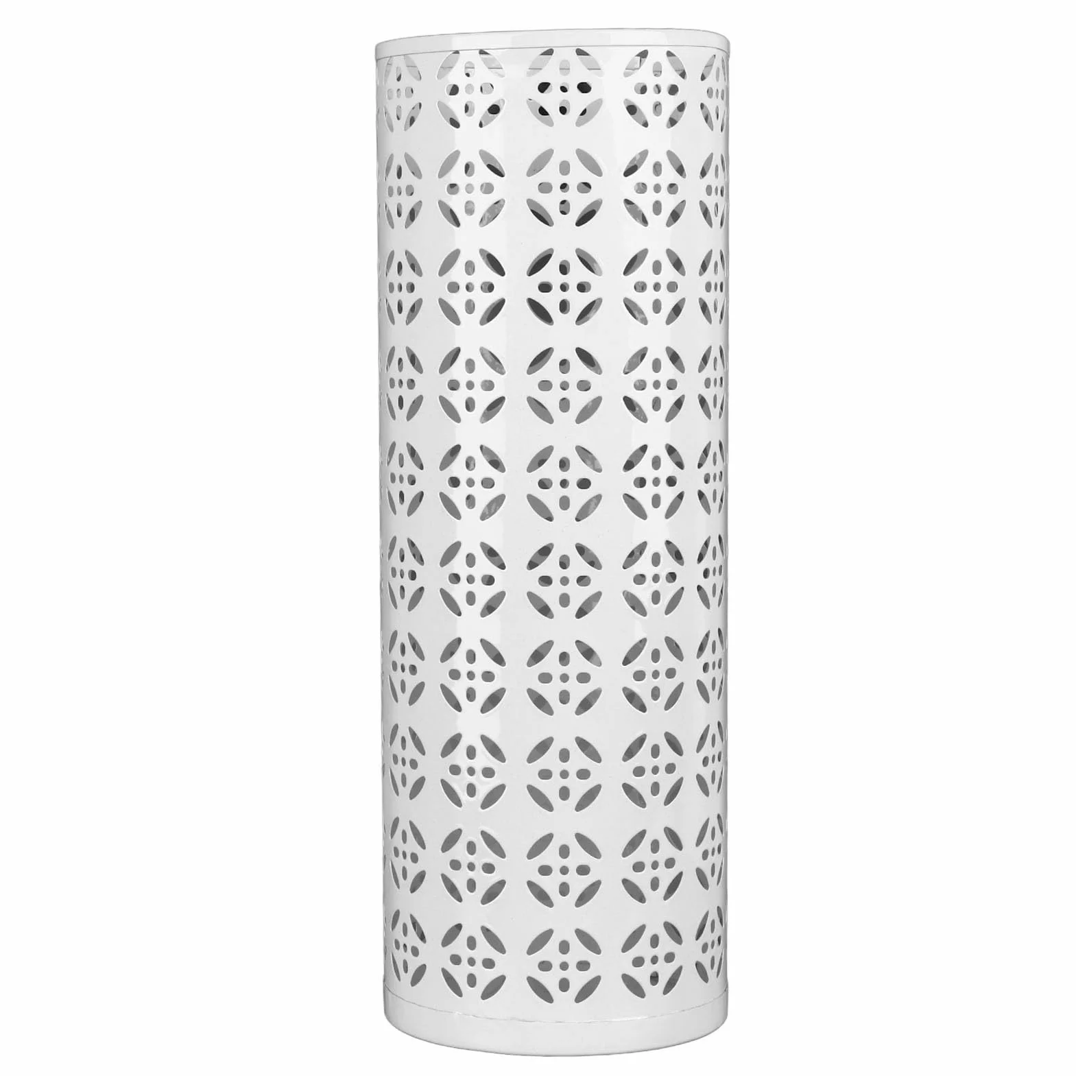 Porte-parapluie en Métal sur Pied Rond et Creux pour Entrée, Blanc