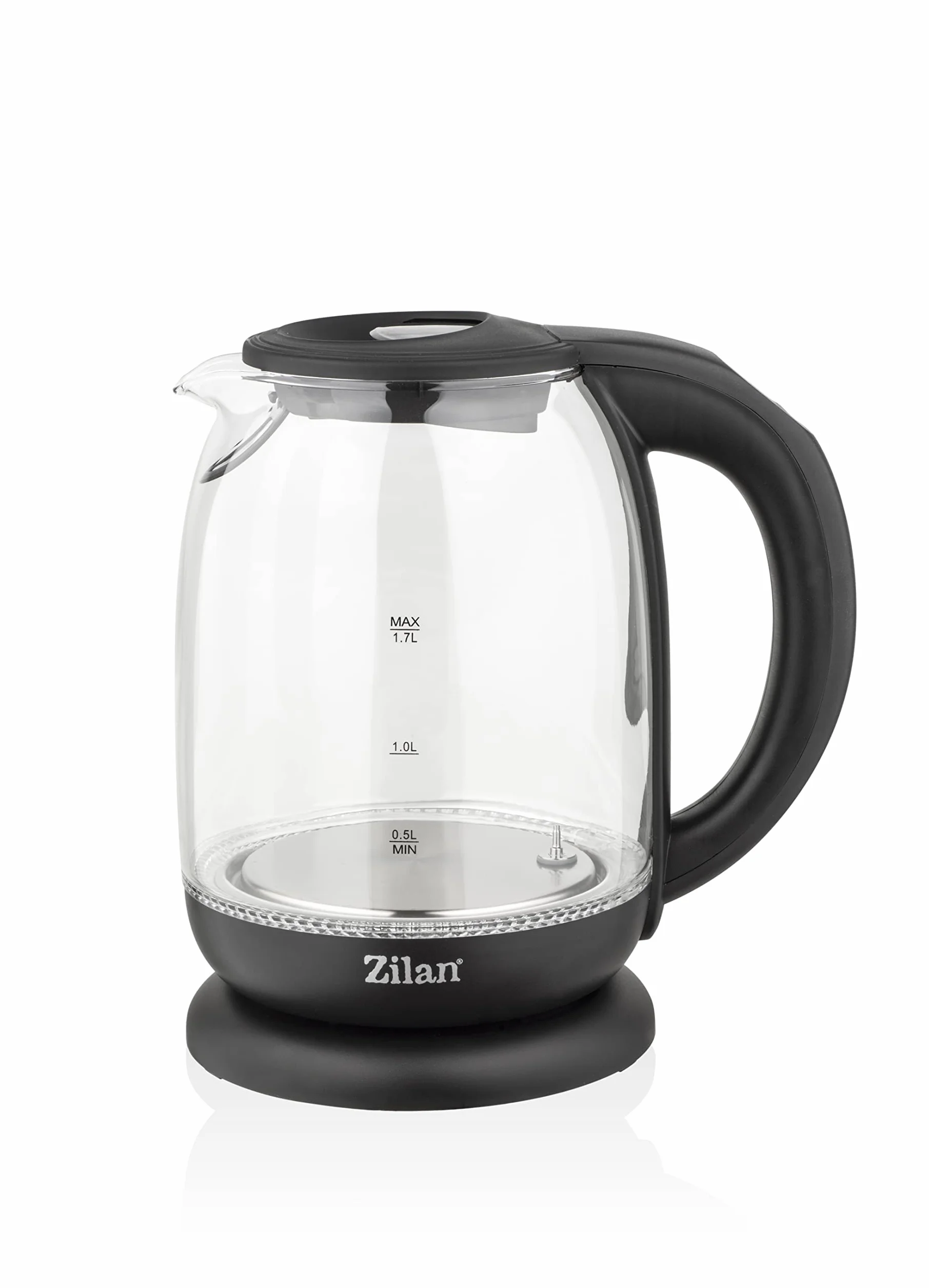 Bouilloire en verre numérique LED 1.7L 2200W 5 réglages température sans fil 360°