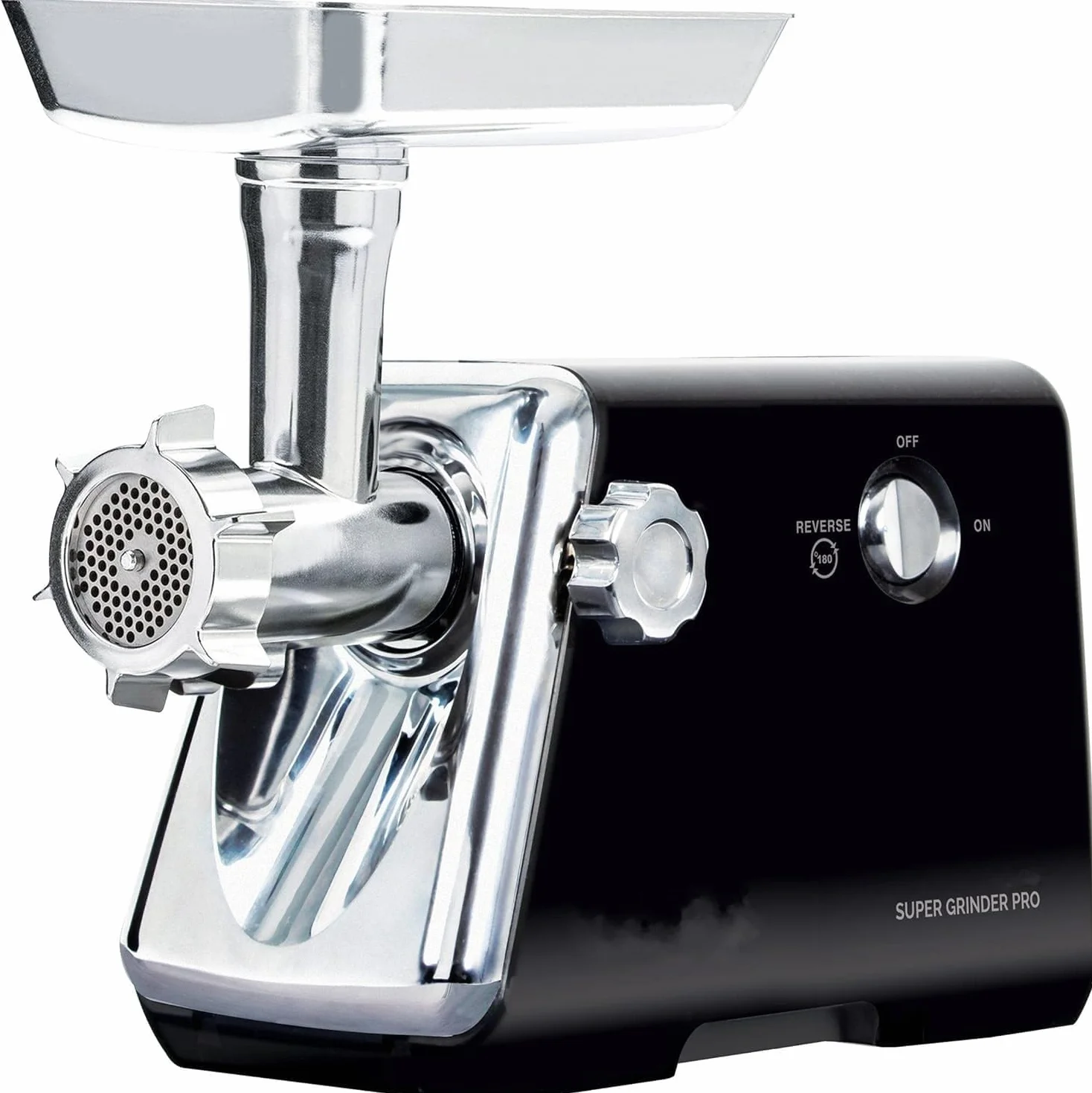 ROYALTY LINE Robot Hachoir à Viande Électrique RLMG5-BLK Lames Inox 3 Grilles Noir