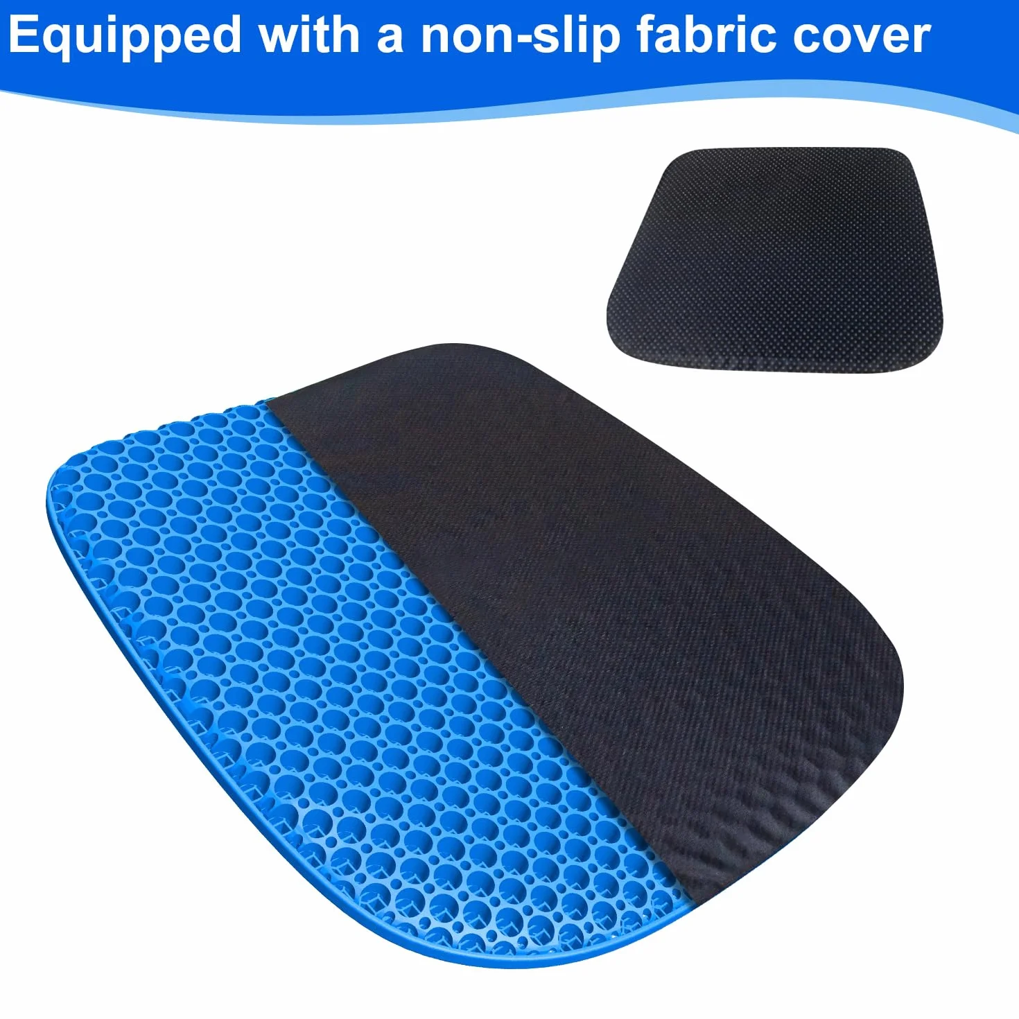 Coussin de Chaise Orthopédique Anti Escarres Gel Respirant 43.5 x 38.3 x 3 cm Housse Antidérapant