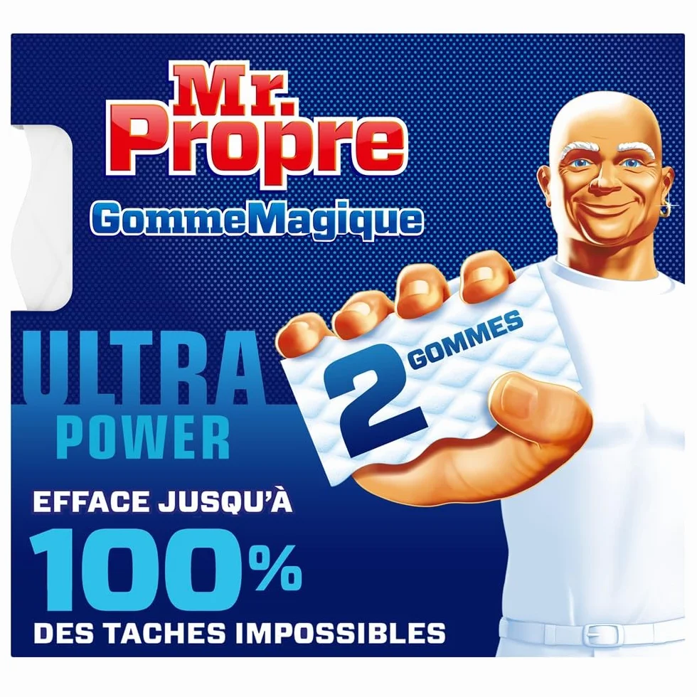 Mr. Propre Gomme Magique Ultra Power Lot de 2 Nettoyant Multi-Surfaces