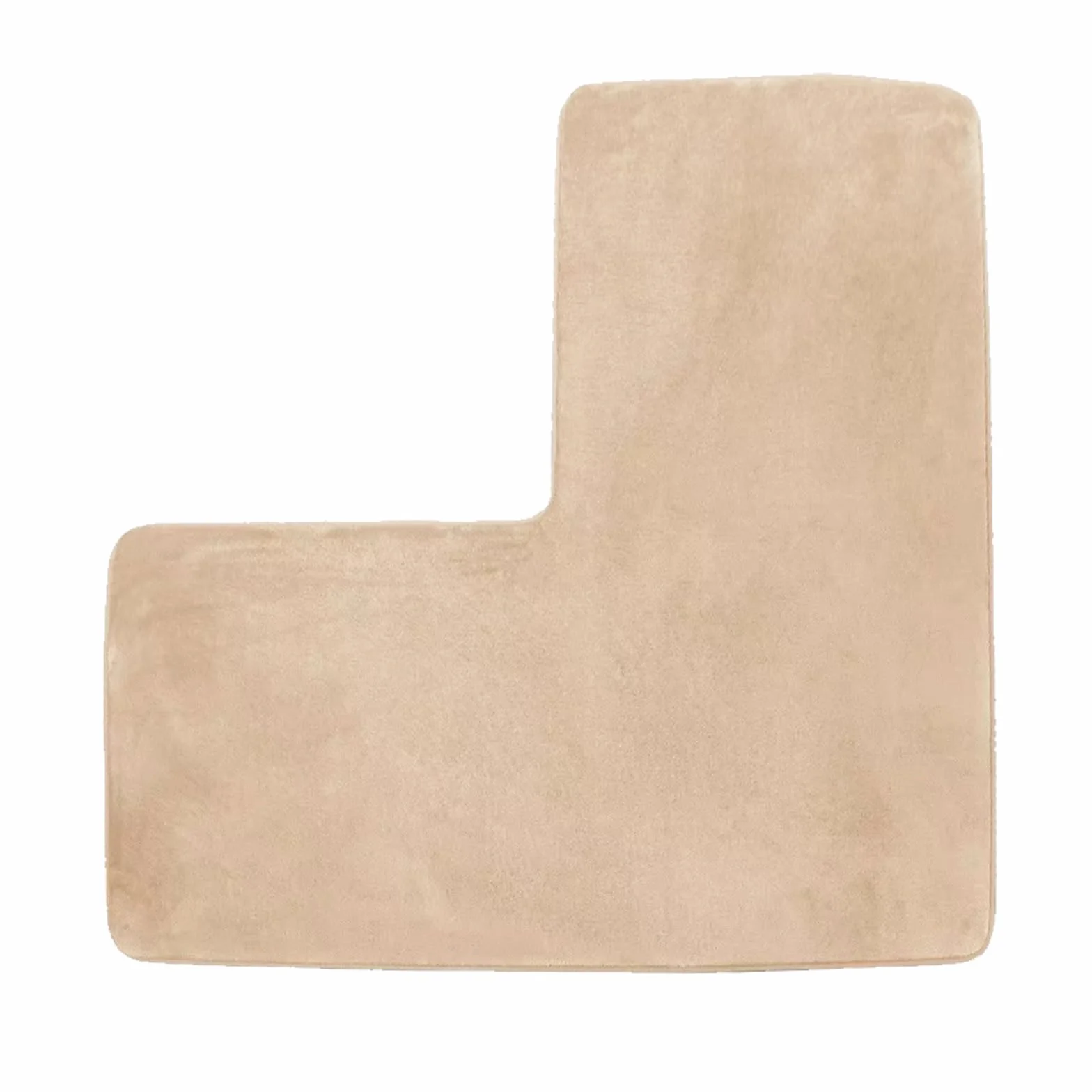 ACESOME Tapis de salle de bain en forme de L antidérapant 80 x 80 cm beige