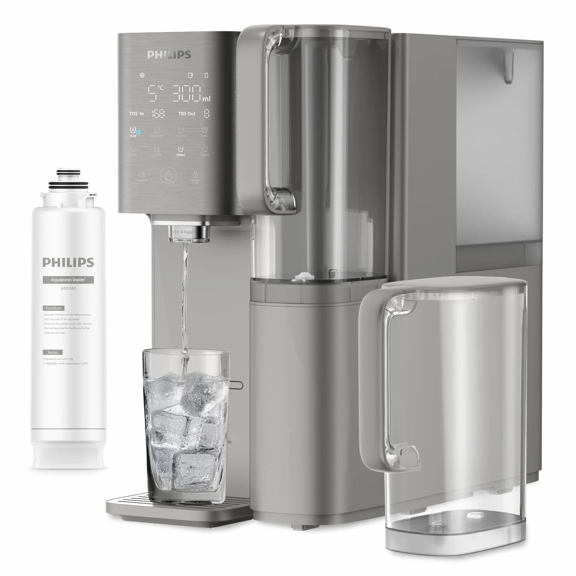 Philips Water Distributeur d’eau à osmose inverse 7500 : eau chaude/froide filtrée RO 6-en-1, UV-C, 2000 L