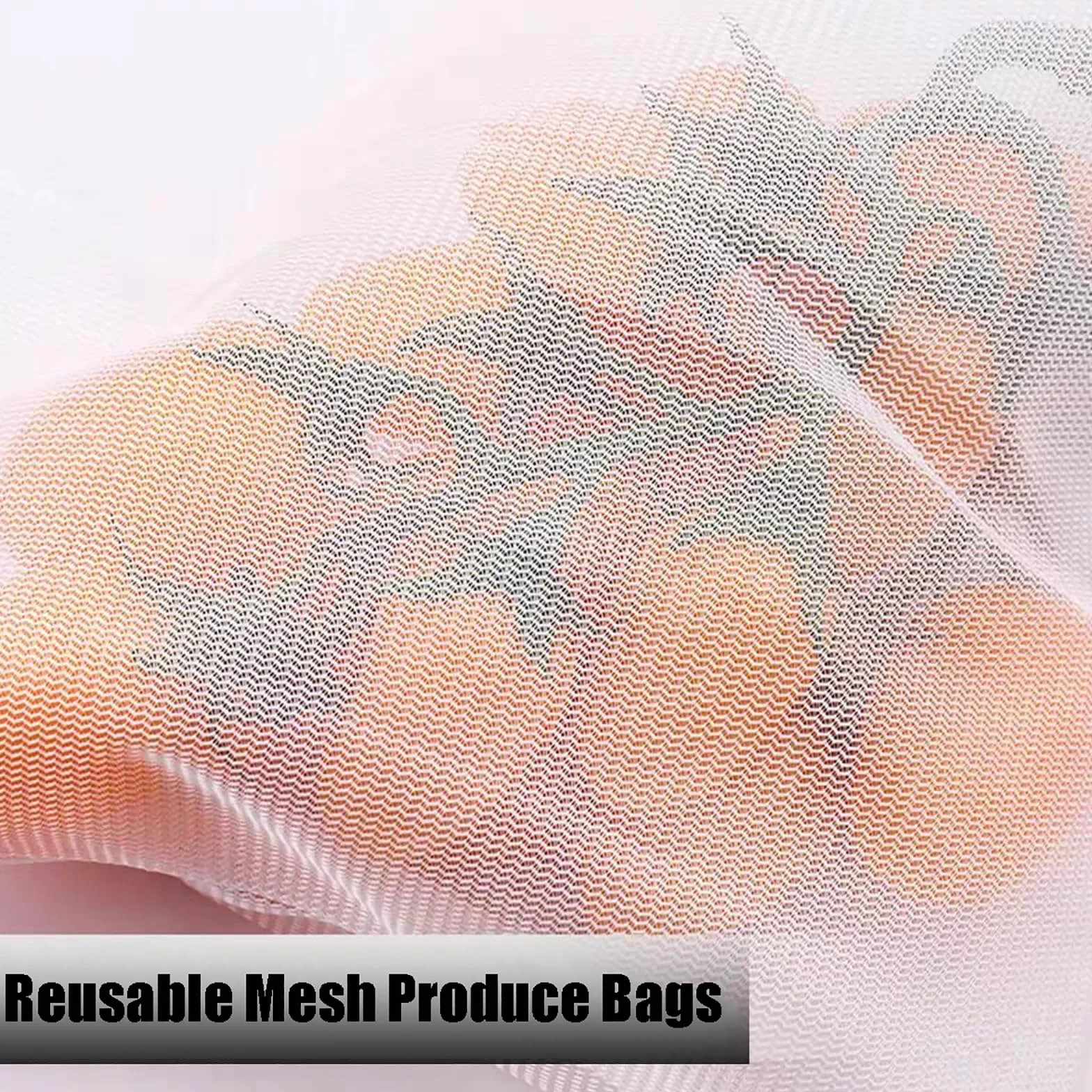 Sacs en Filet Réutilisables 8 PCS pour Fruits et Légumes avec Cordon de Serrage