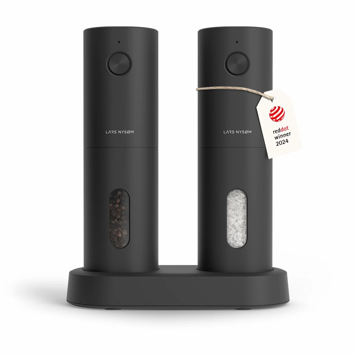 Moulin électrique sel et poivre LARS NYSØM automatique broyeur céramique rechargeable USB Carbon Black