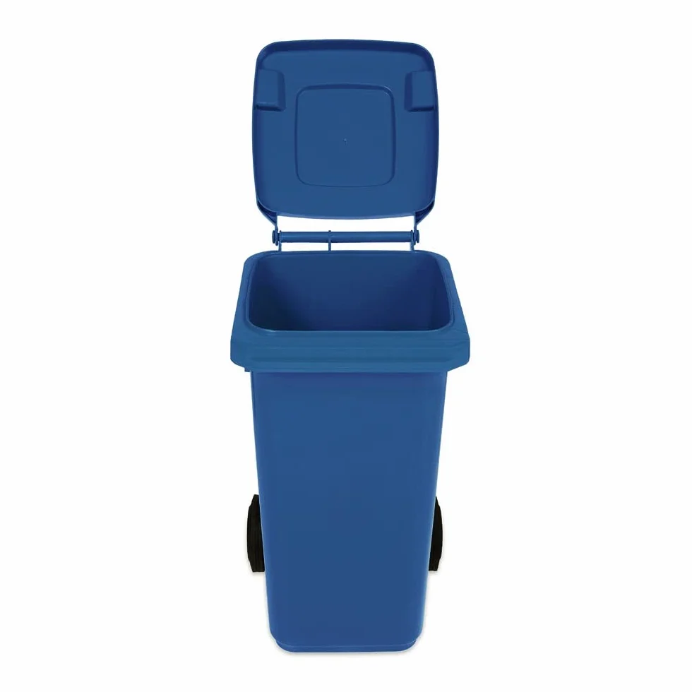 JESTIC Poubelle à roulettes 120 Litres Tri Selectif Haut XXL Bleu