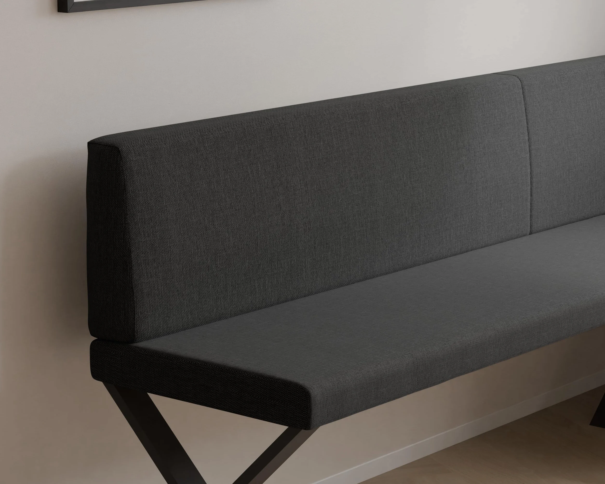 Banquette d’Angle tapissée 128x168 cm Gauche/Droite avec Dossier – Meuble d’Angle pour Cuisine