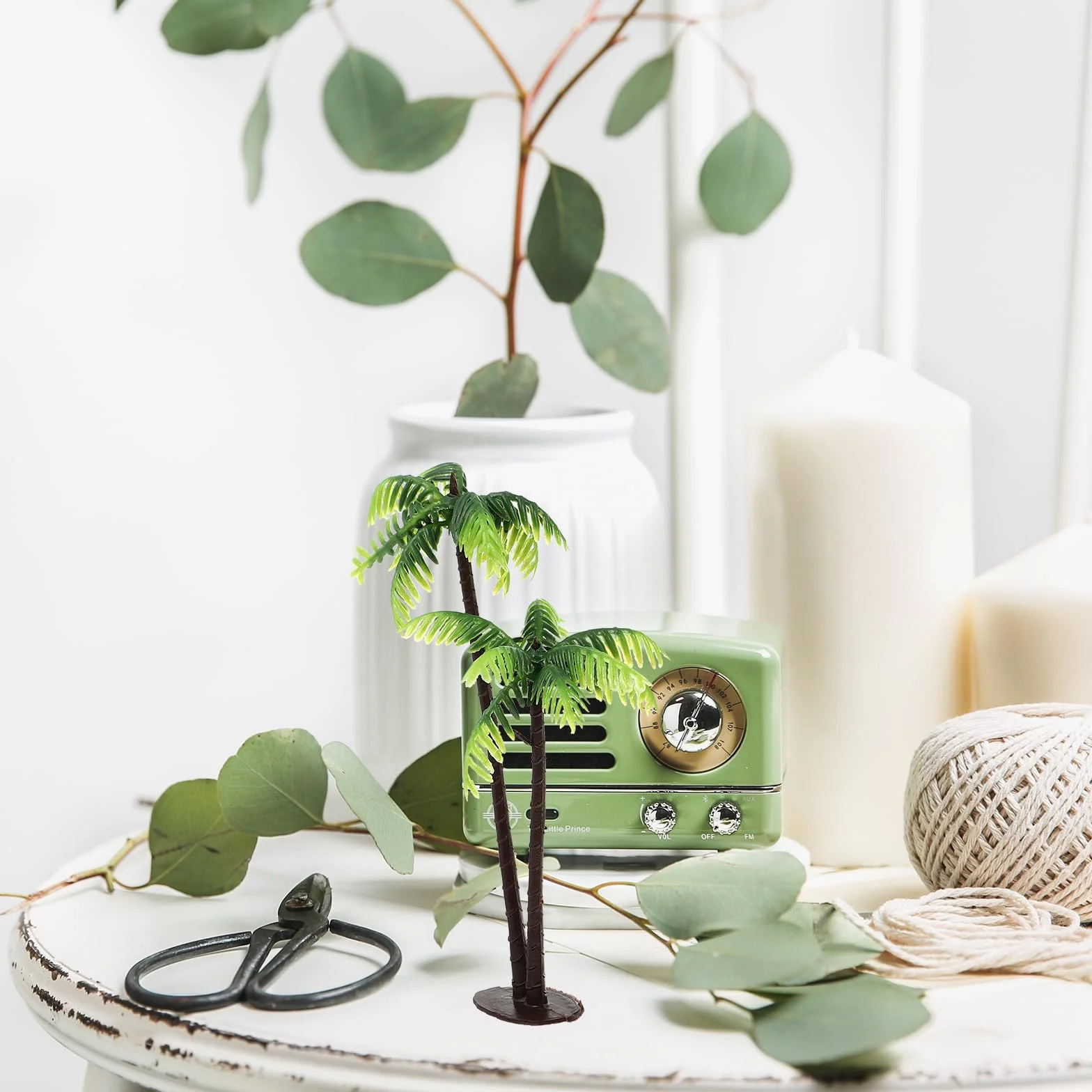 Mini Arbres Tropicaux Palmiers Artificiels pour Aquarium Décoration de Gâteau Diorama 6 Pcs