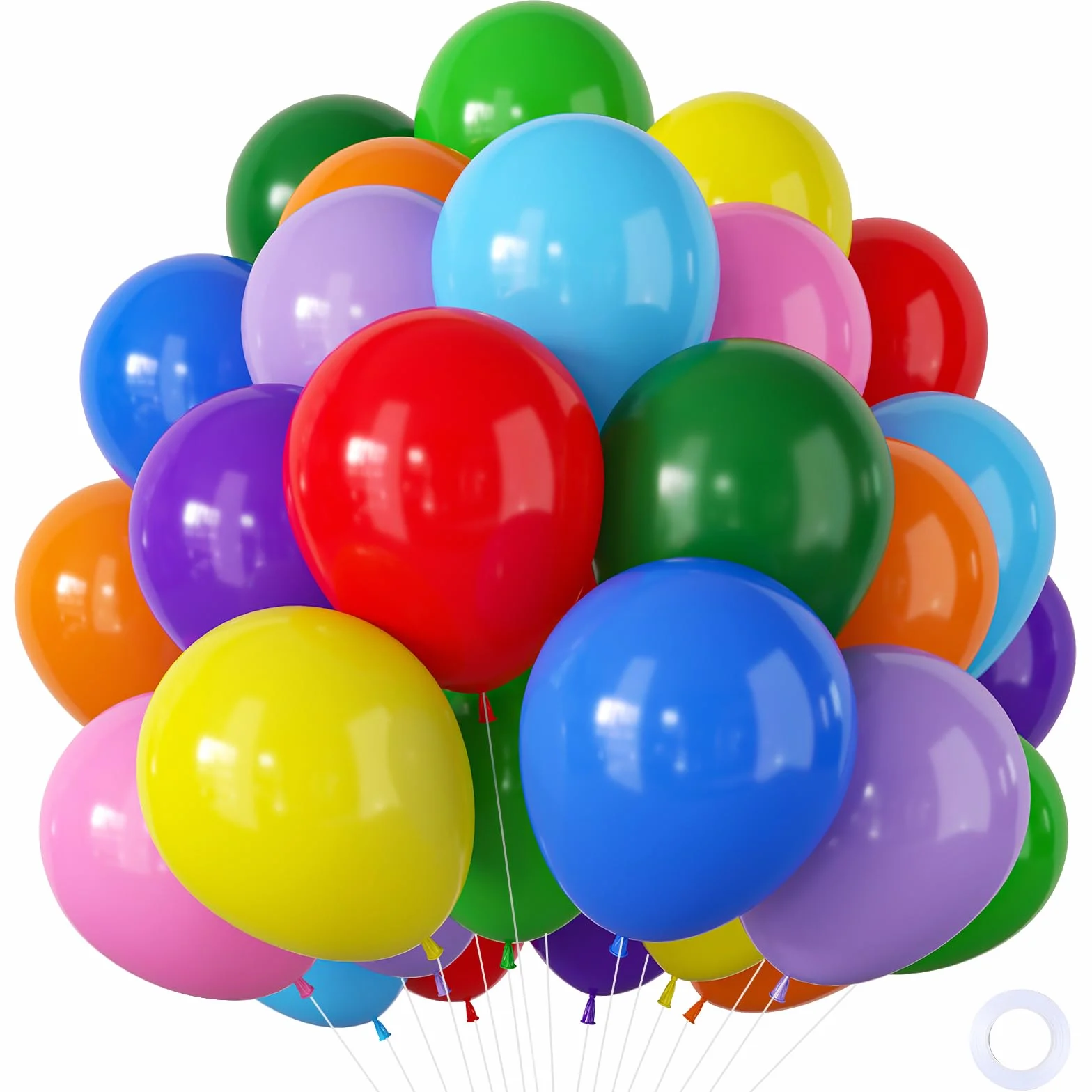 Ballons Anniversaire Multicolores 100 Pièces 12 Pouces Ballon Hélium Décoration Fête