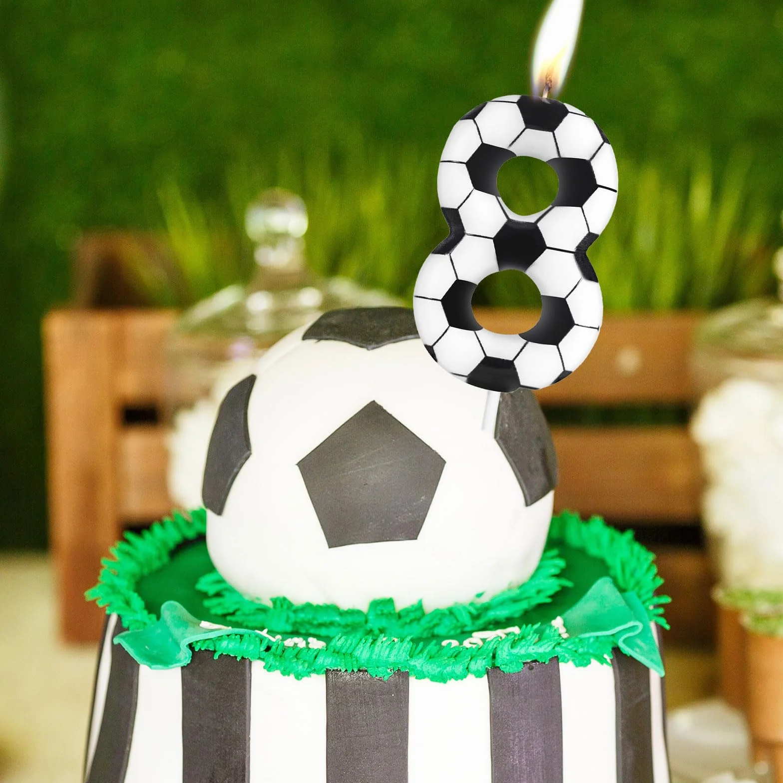 Bougie d'anniversaire numéro 10 thème football pour gâteau