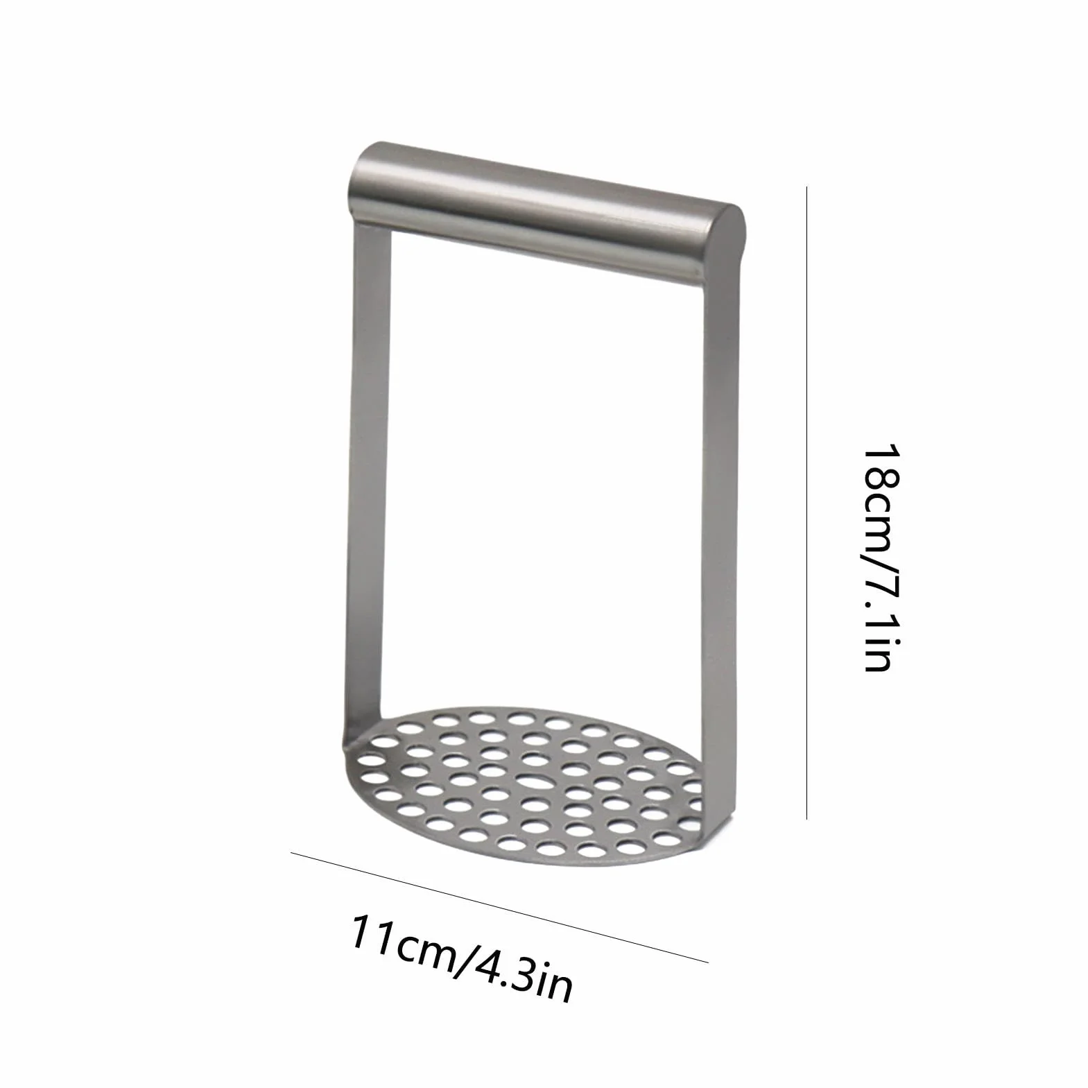 Stainless Steel Potato Masher 11x8.6x18cm Heavy Duty for Avocado Guacamole Mashed Potatoes