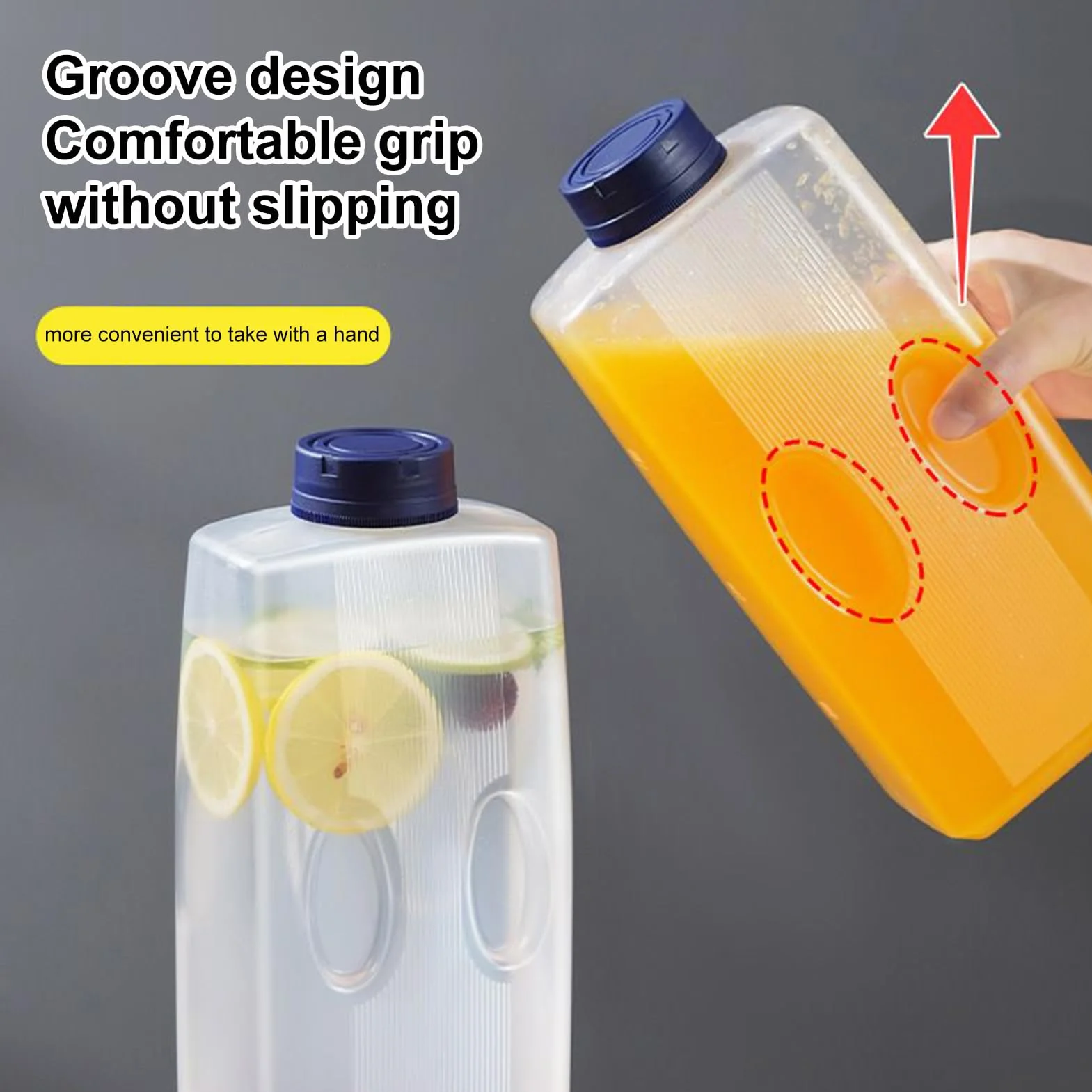 Bouteille pour jus de fruits 2 L anti-fuite avec échelle pour boissons froides