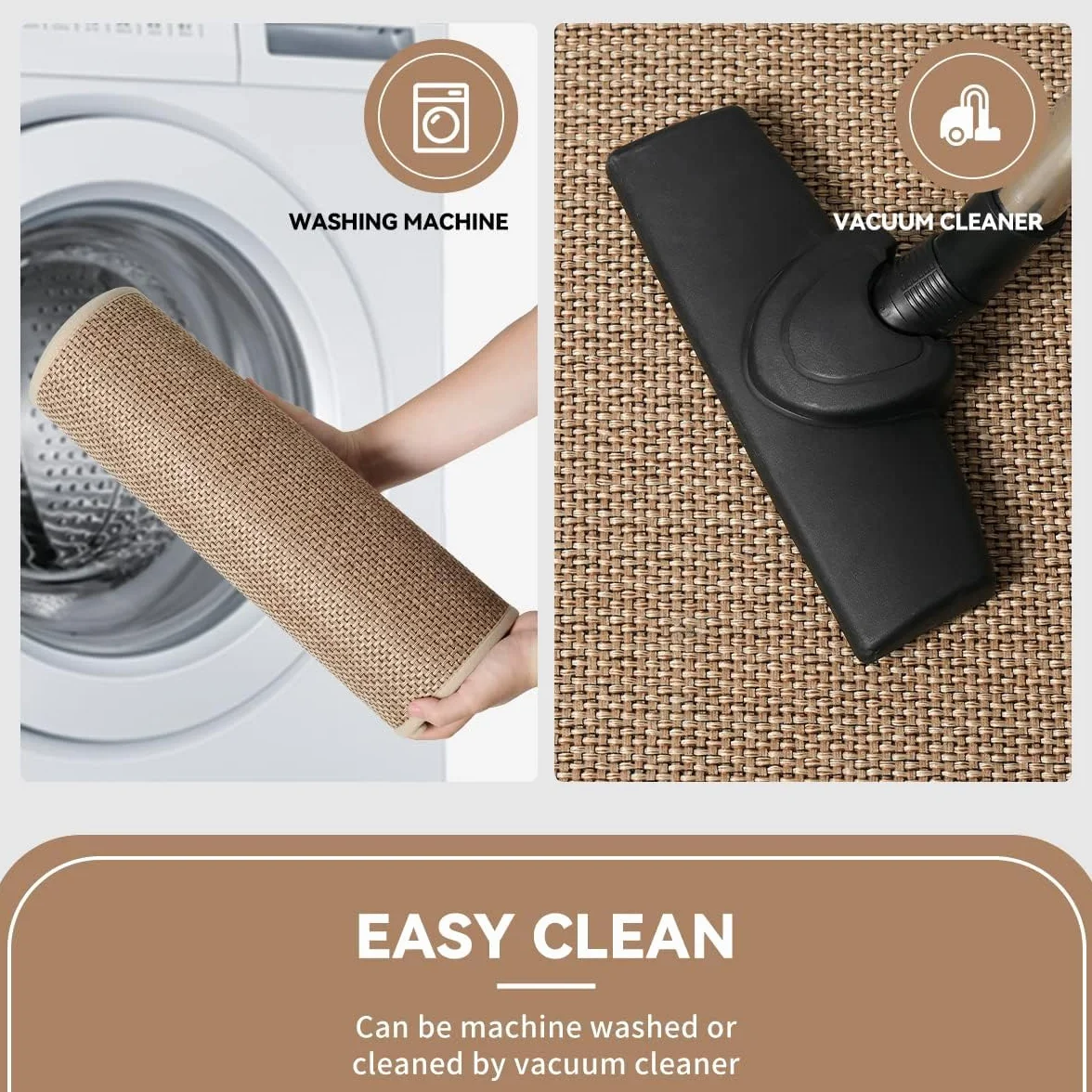 Lot de 2 tapis de cuisine en lin lavables antidérapants anti-taches