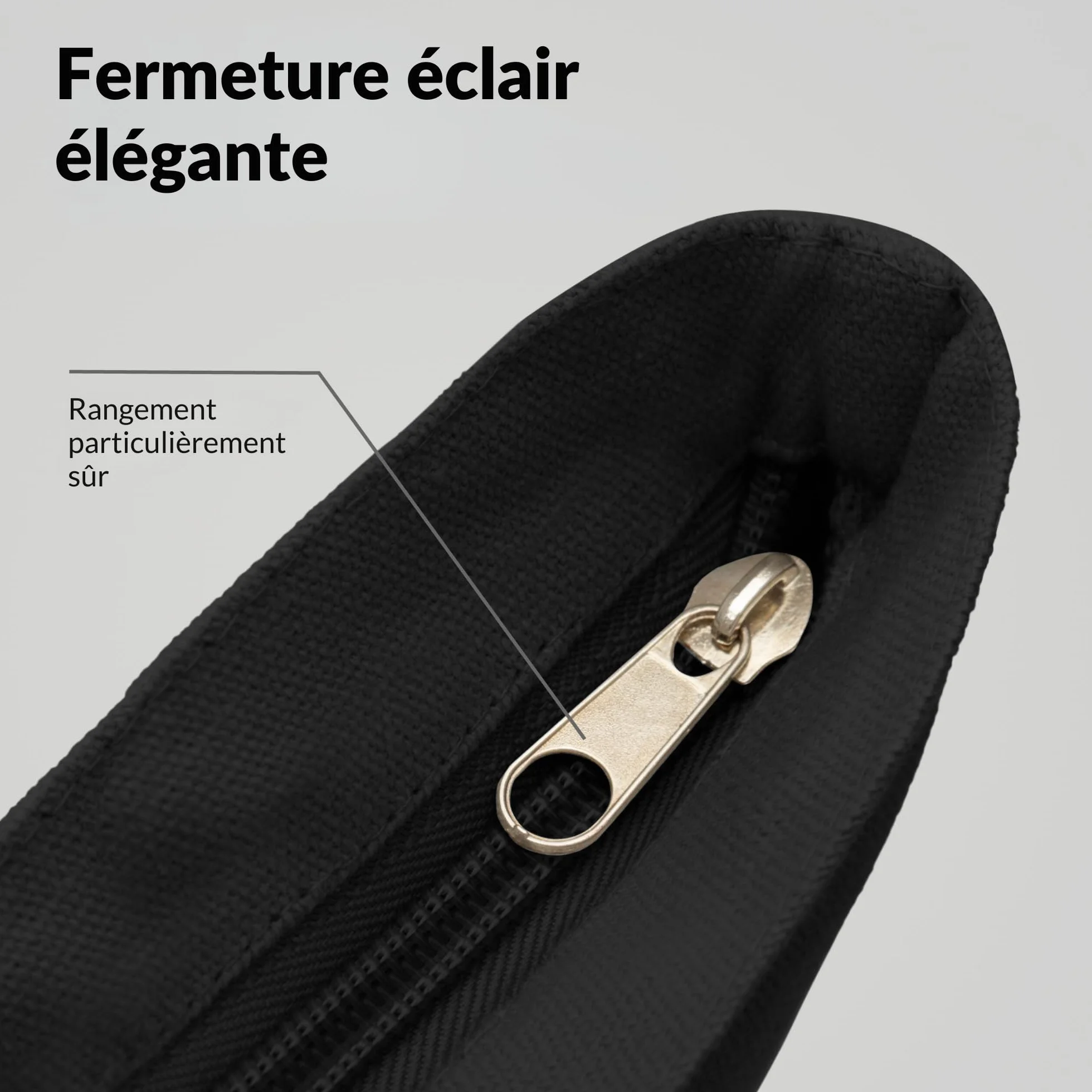Tote Bag Femme Sac en Toile avec Fermeture éclair Poche intérieure Canvas Coton