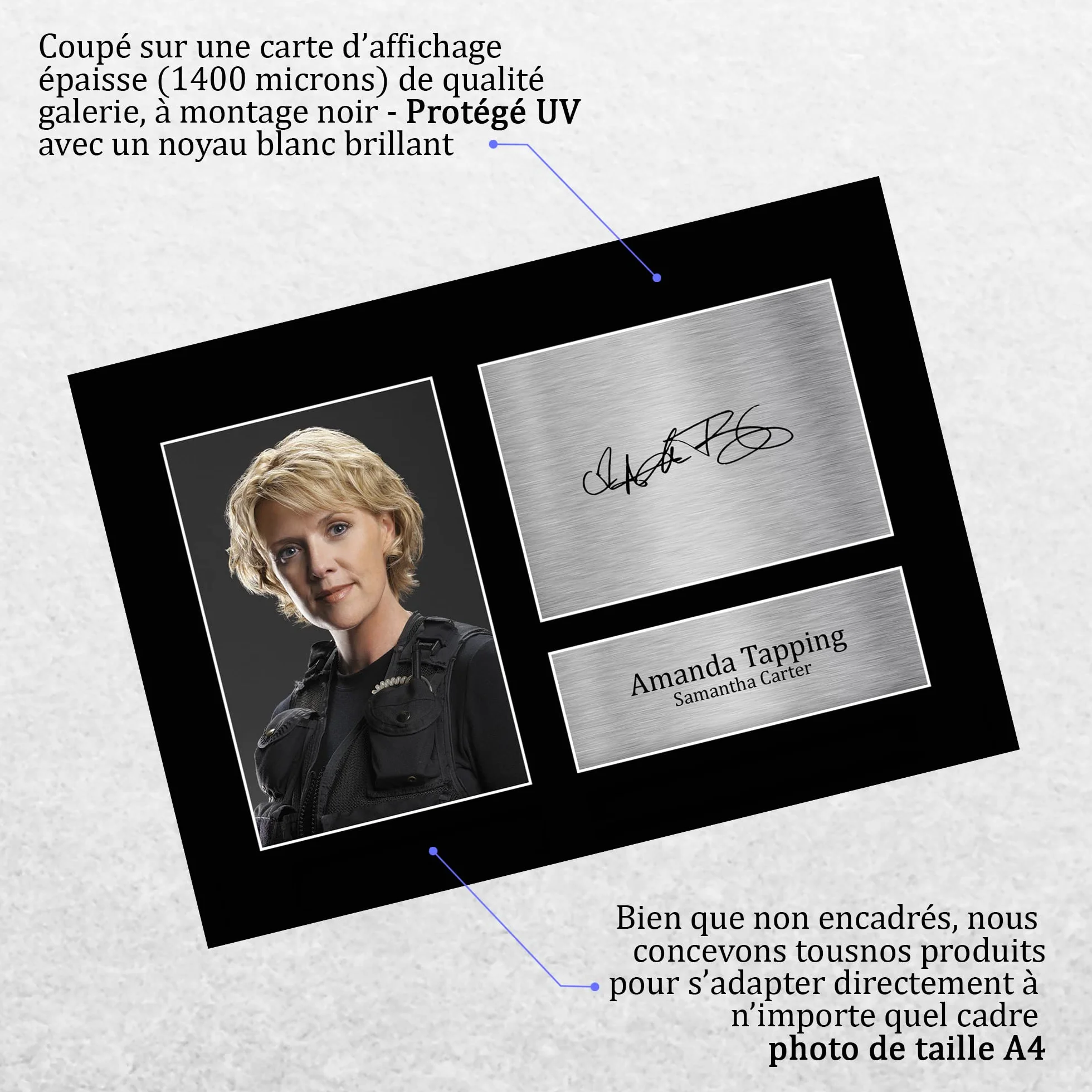 Amanda Tapping Autographe Photo A4 Stargate SG-1 Signé Cadeaux