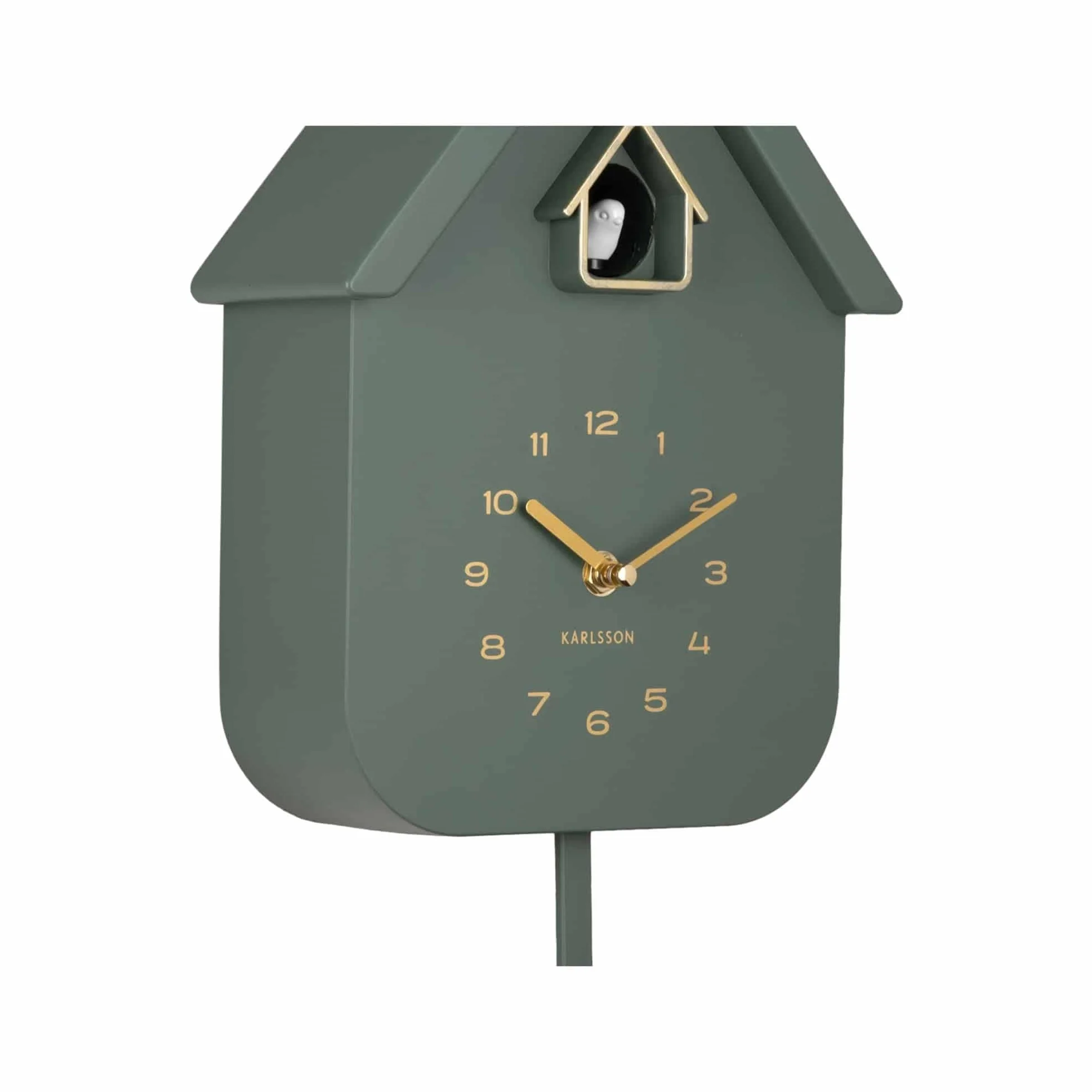 Karlsson Horloge murale Solo Color Cuckou Vert jungle 6 x 21,5 x 41 cm Plastique