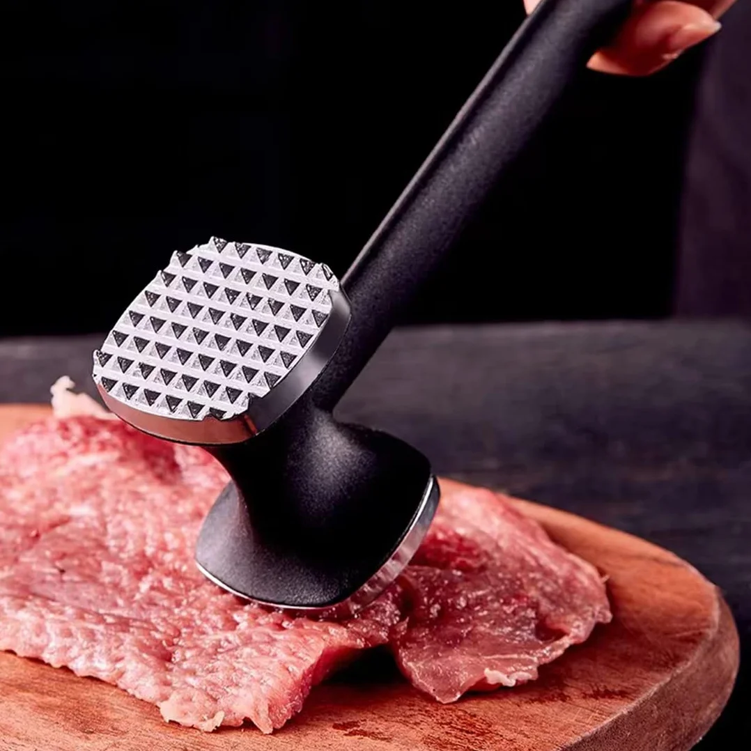 Attendrisseur de Viande en Acier Inoxydable, Marteau Double Face pour Steak, Poulet, Porc, Lave-Vaisselle