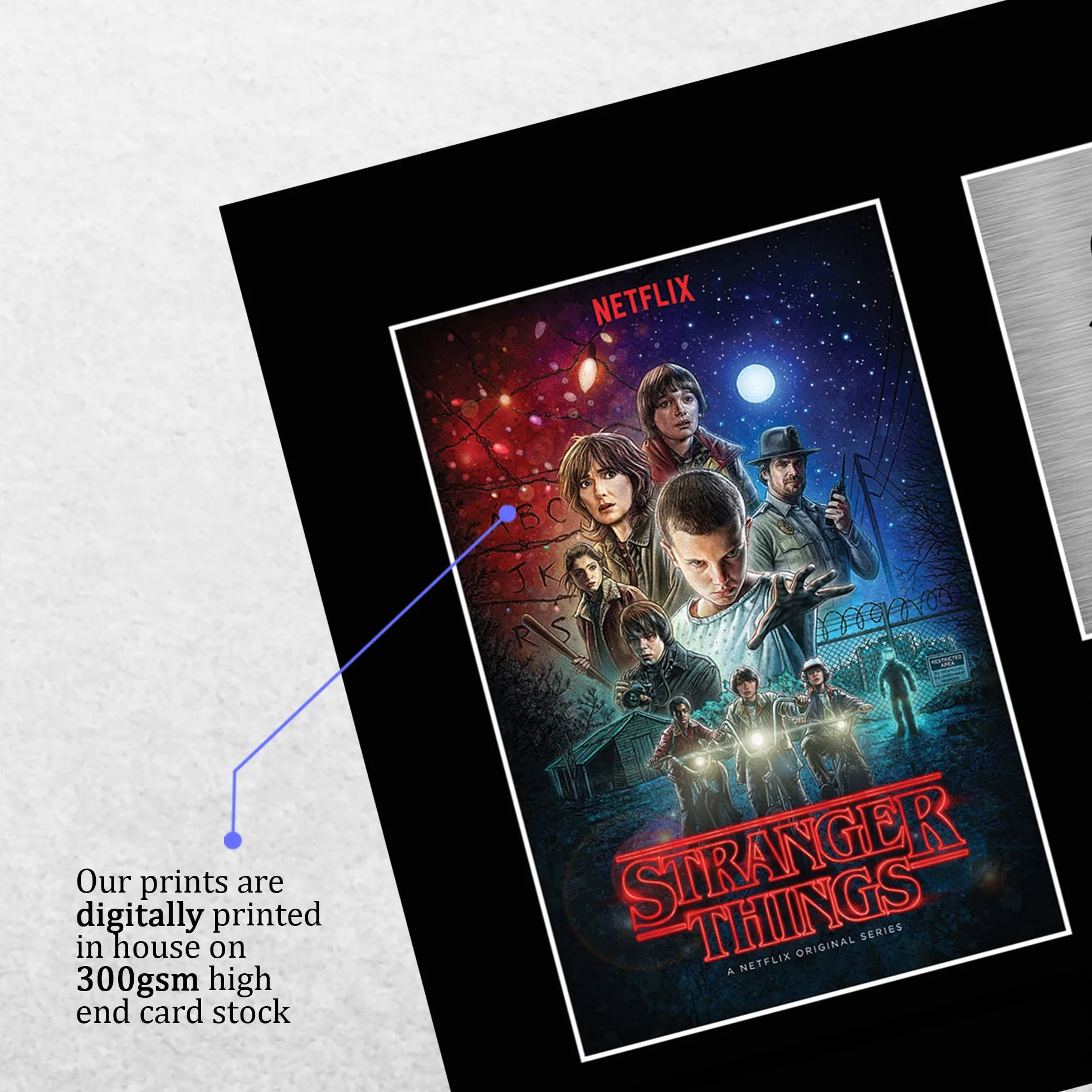 Strange Hawkins Thing Cast Millie Bobby Brown Imprimé Signé Photo A4