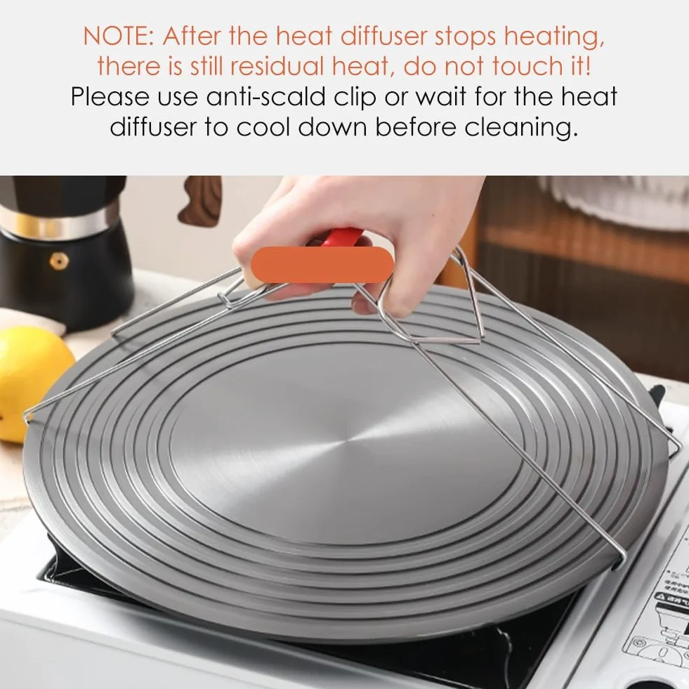 Diffuseur de Chaleur en Alliage Aluminium 28cm pour Cuisinière à Gaz, Plaque de Conduction Thermique Antidérapante
