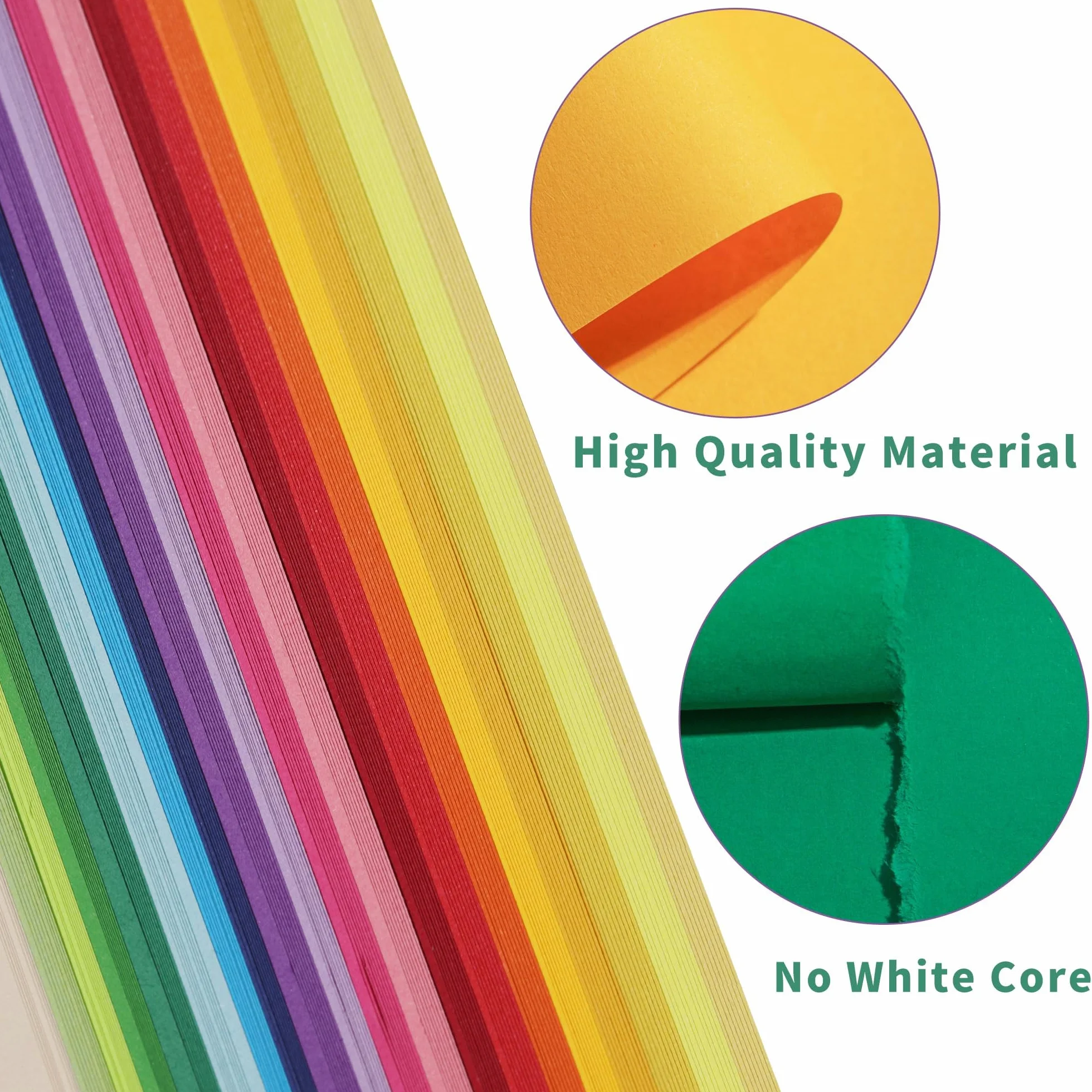 Papier Origami A4 20 Couleurs Vives 70g/m² Double Face Pliable 200 Feuilles