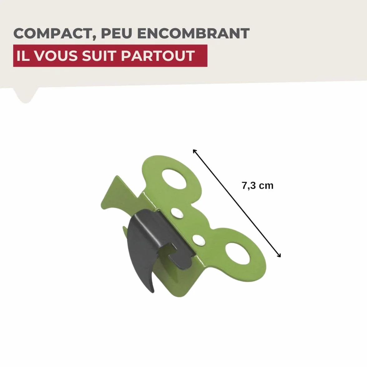 Fackelmann Ouvre-boîte Manuel 2 en 1 Acier Inoxydable 7,3 x 4,5 x 2,5 cm Rouge Vert