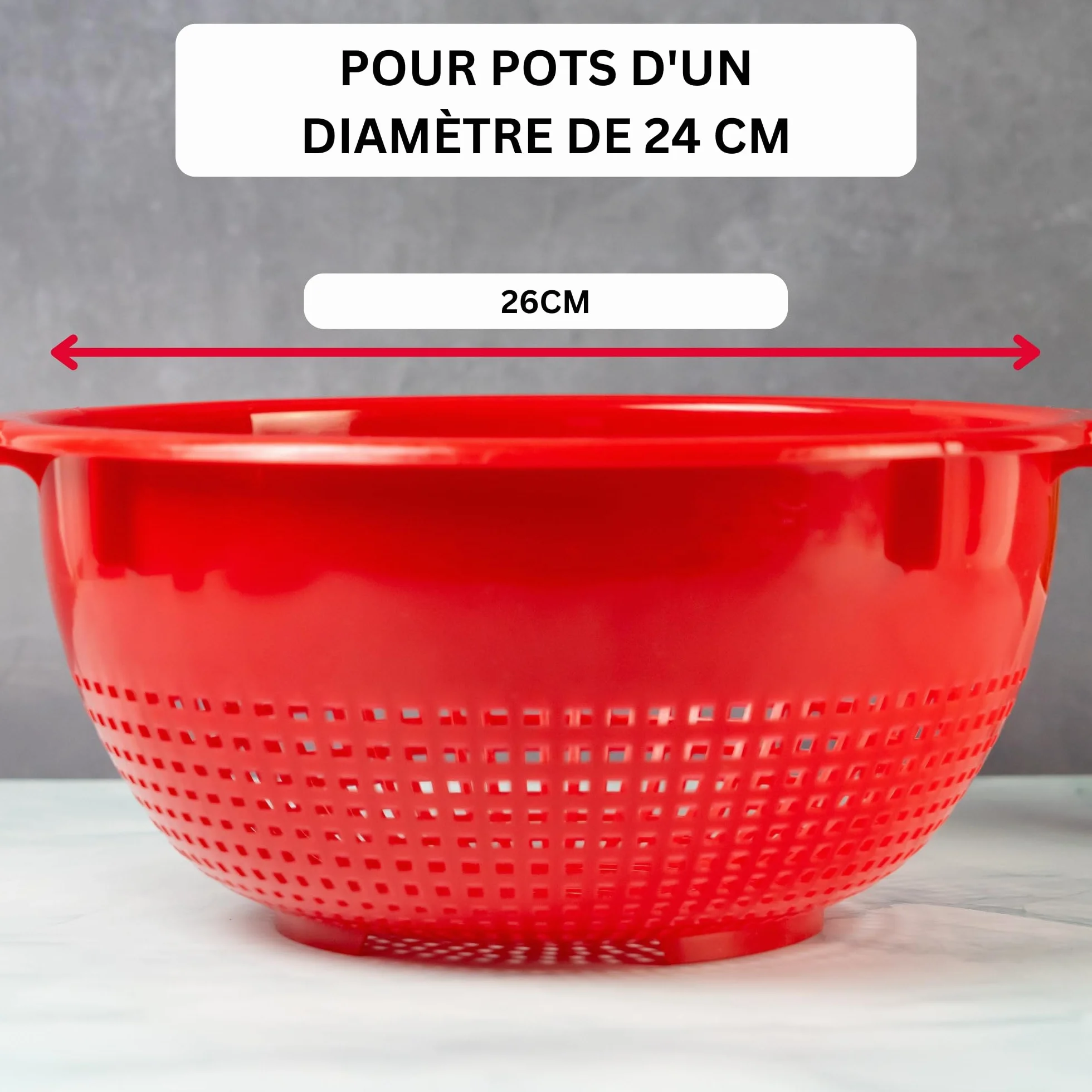 Westmark Passoire plastique Rouge avec Poignée encastrée et crans d'arrêt