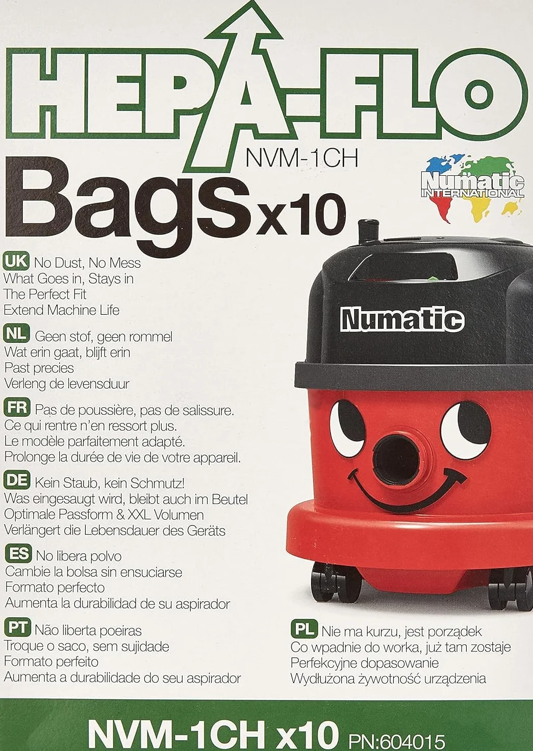 Numatic NVM-1CH Henry Cleaner Bags 1 Box Pack of 10
